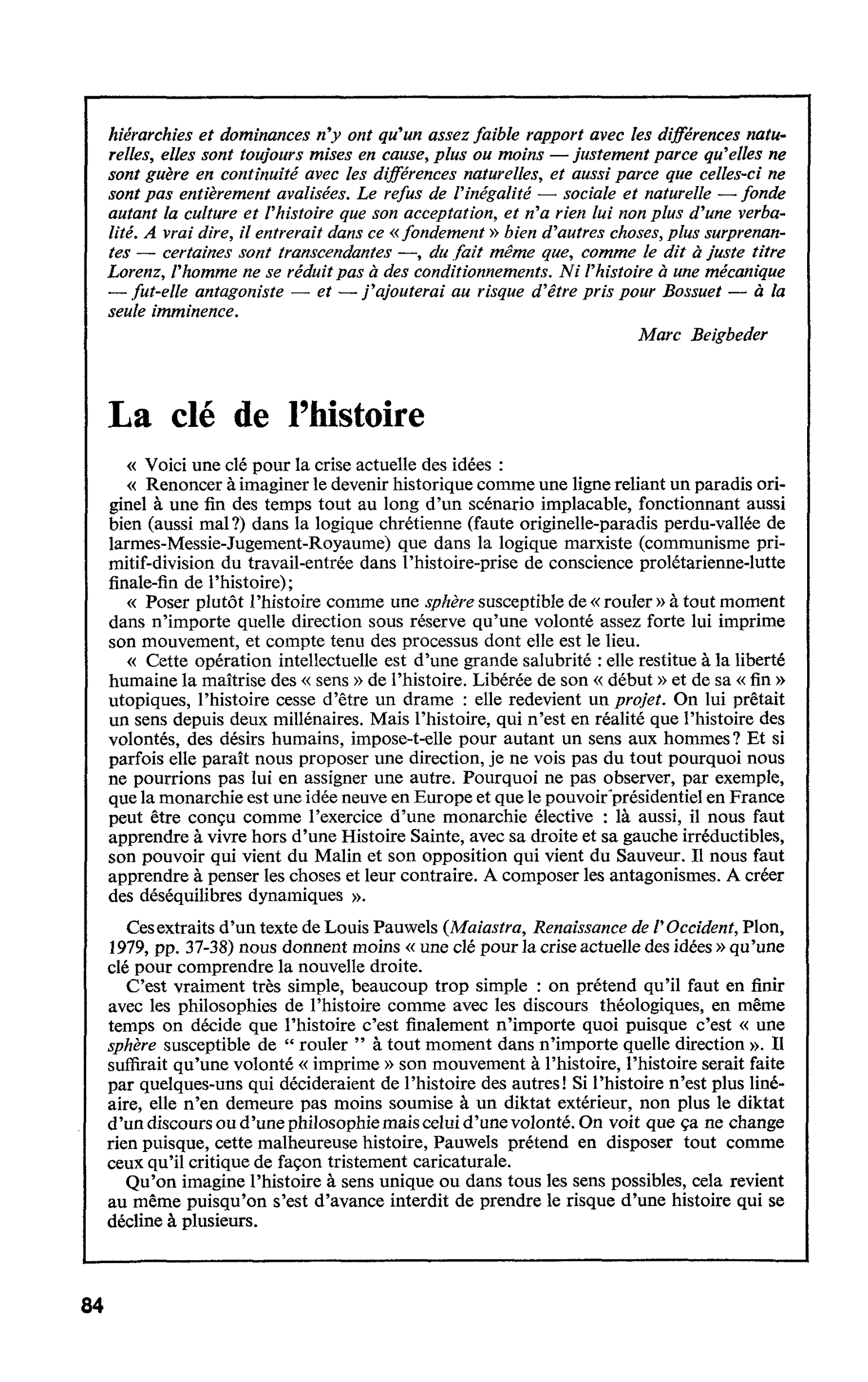 La clé de l’histoire
