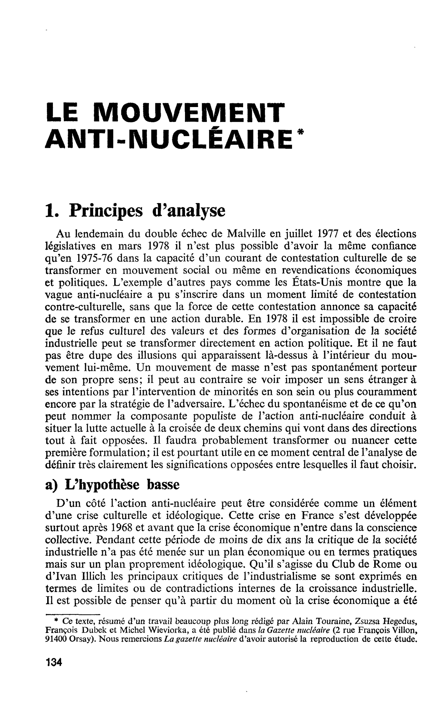 LE MOUVEMENT ANTI-NUCLÉAIRE