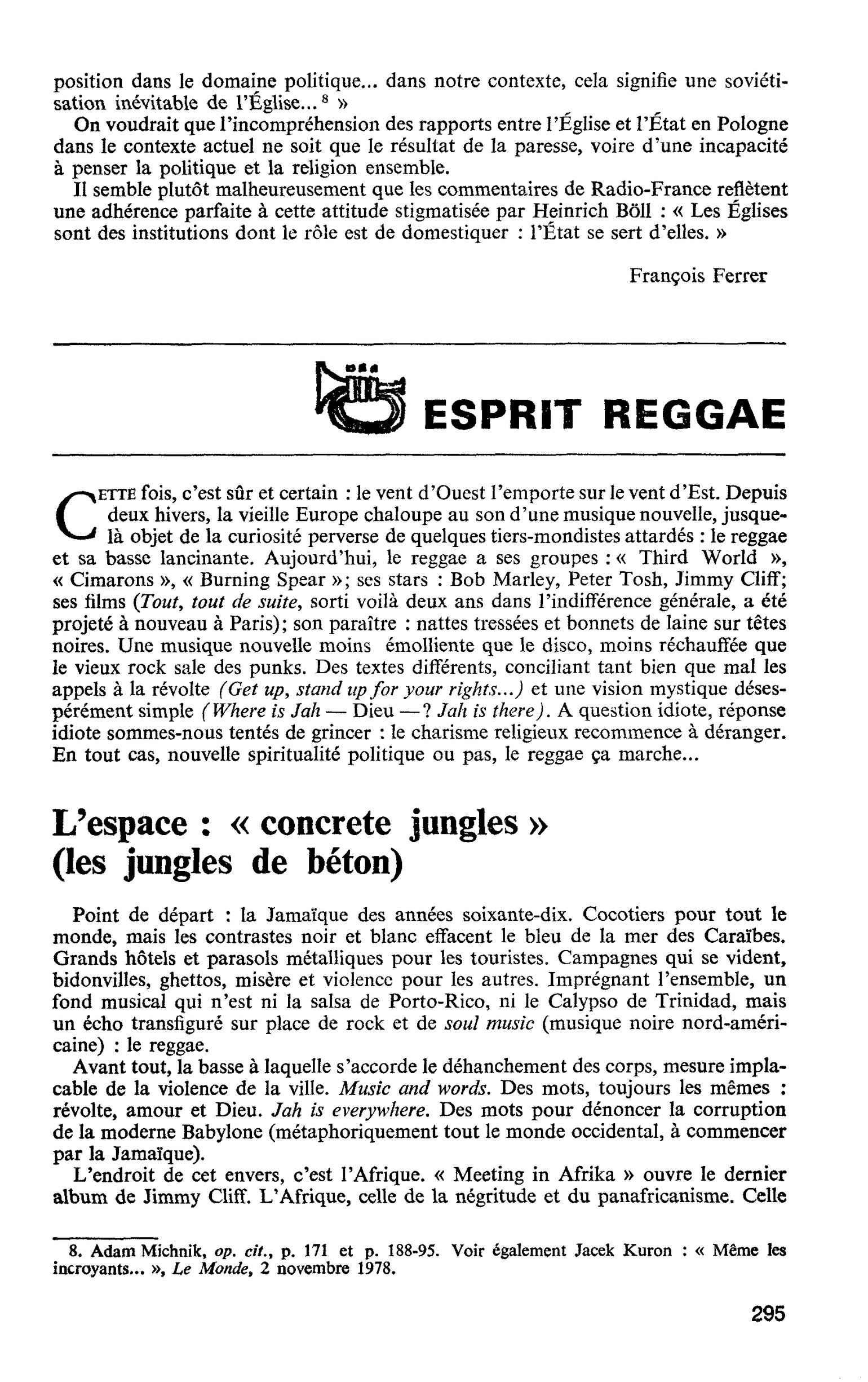 ESPRIT REGGAE