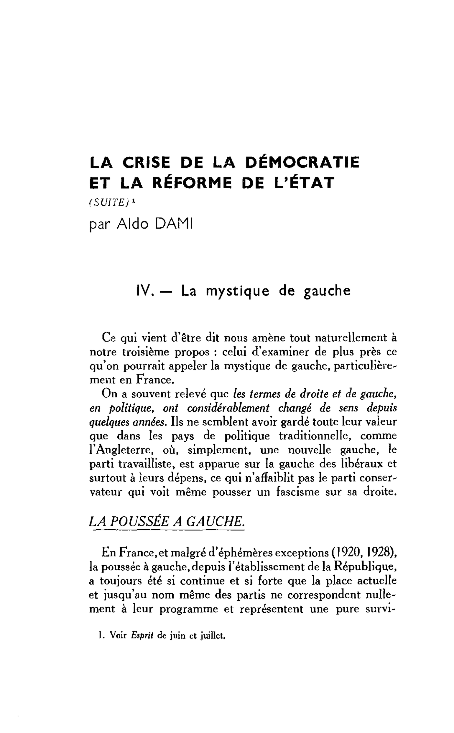 LA CRISE DE LA DÉMOCRATIE ET LA RÉFORME DE L’ÉTAT (SUITE)