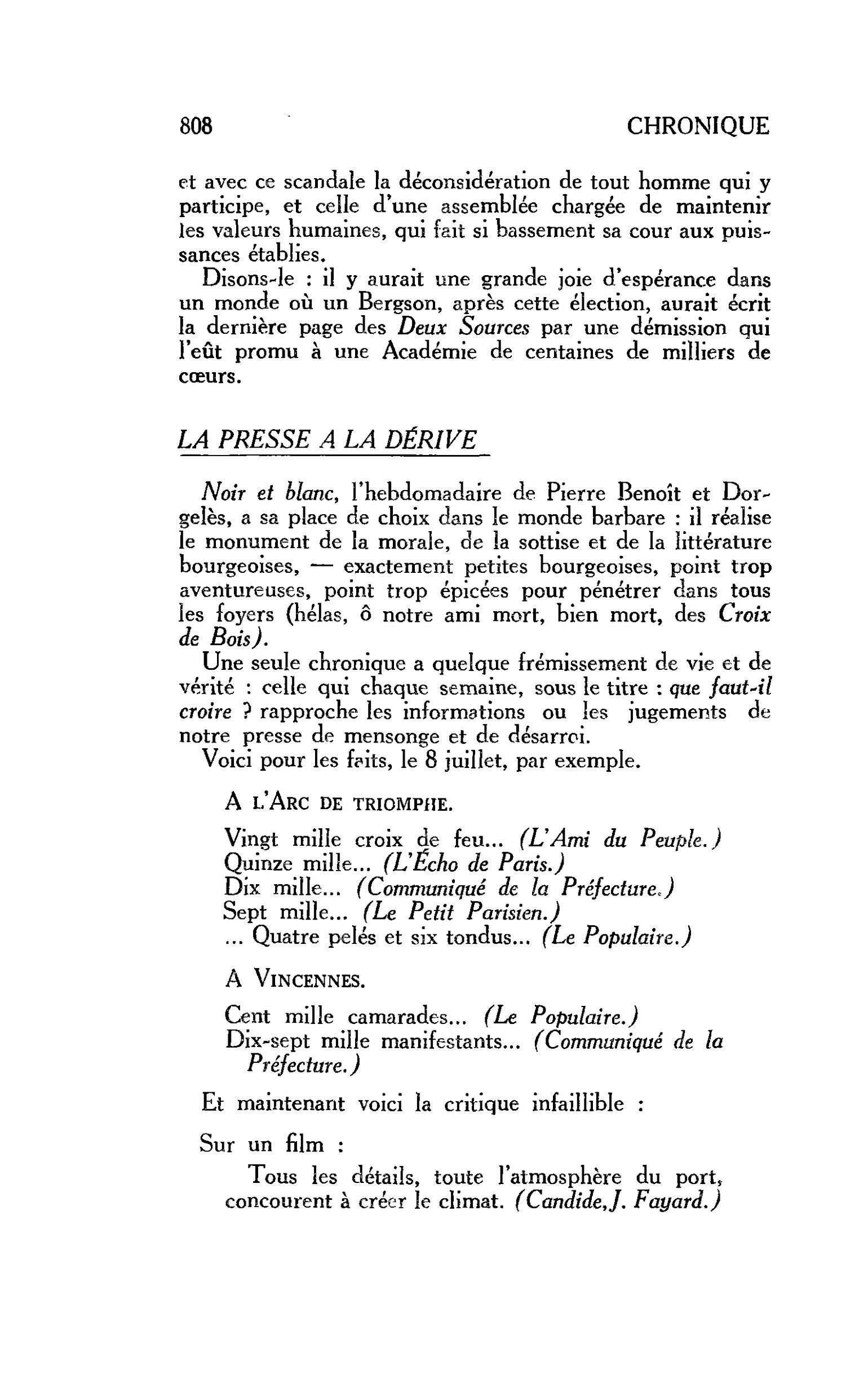 CHRONIQUE DU MONDE BARBARE : LA PRESSE A LA DÉRIVE