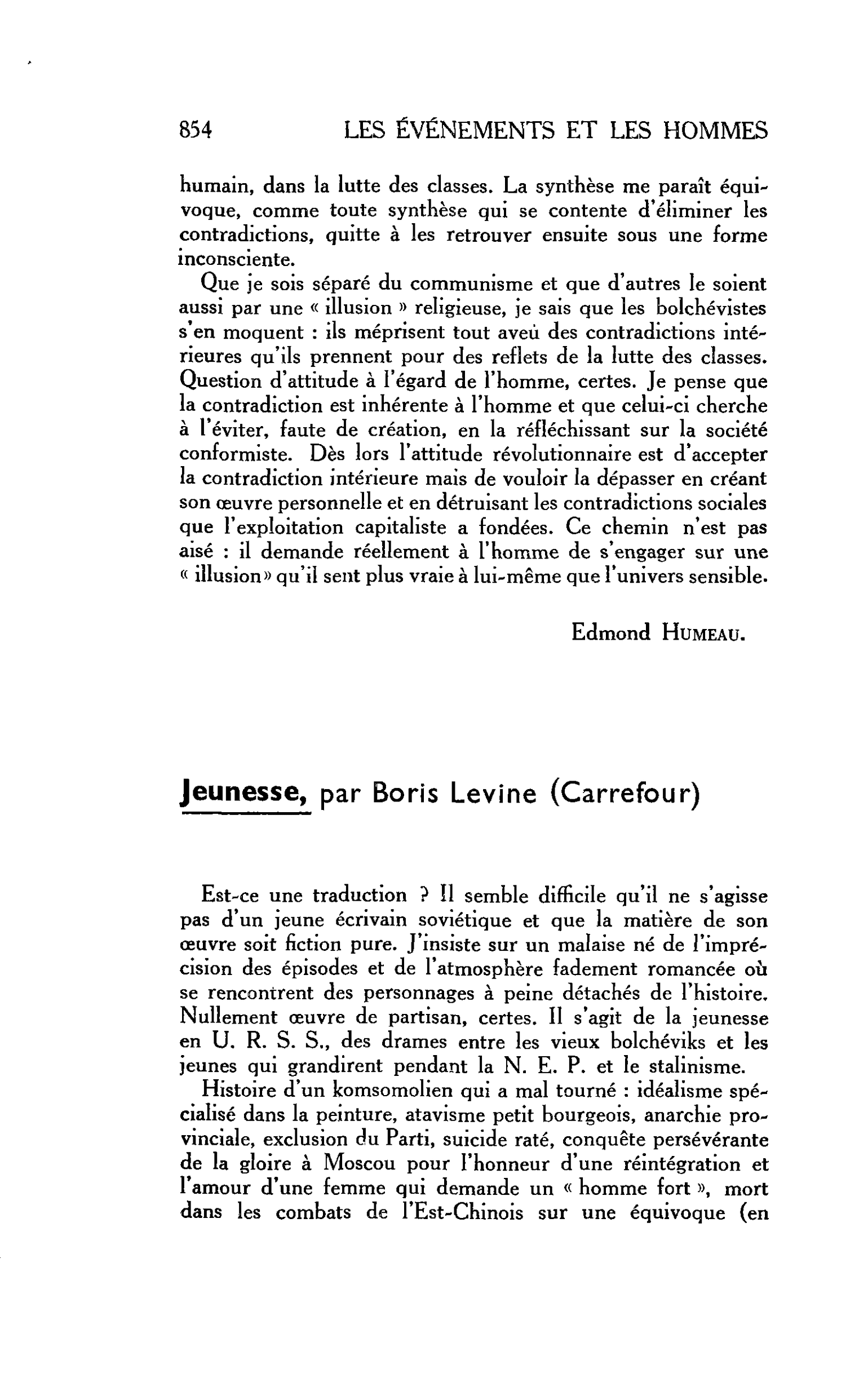 LA CITE : Jeunesse, par Boris Levine (Carrefour)