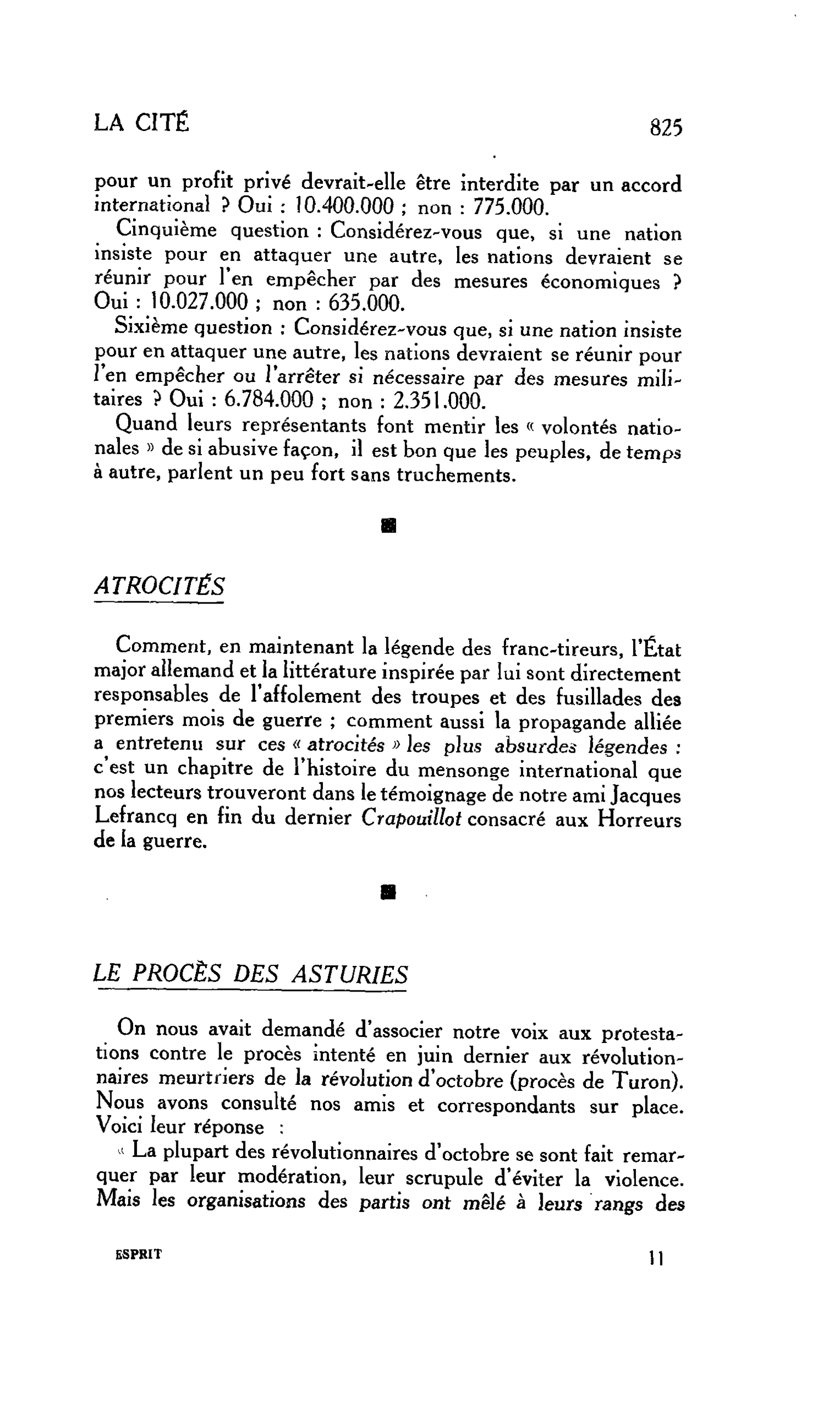 LA CITÉ : ATROCITÉS