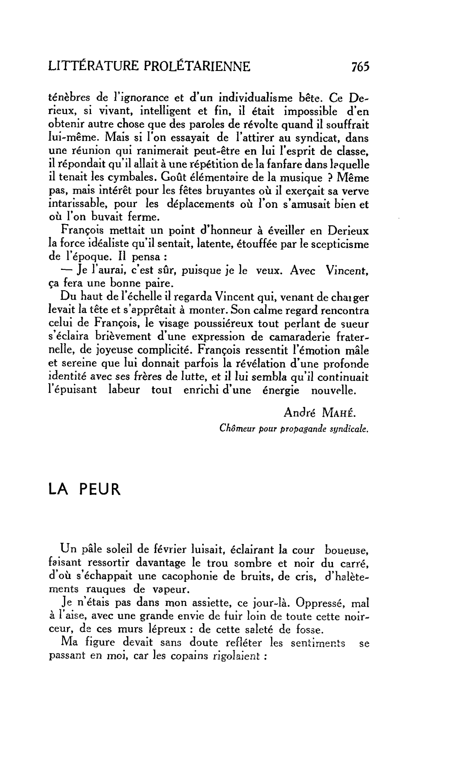 LA PEUR
