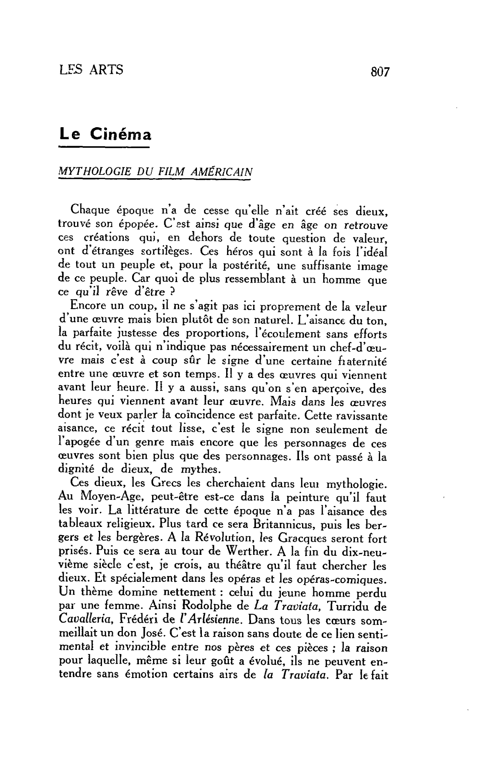 Le Cinéma : MYTHOLOGIE DU FILM AMÉRICAIN
