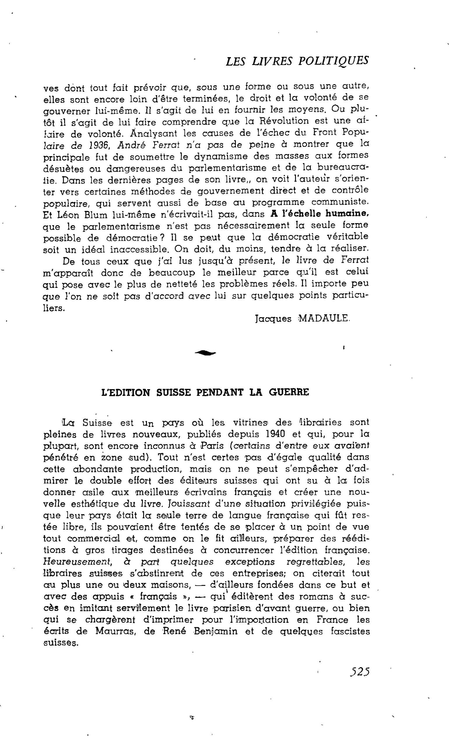 L’édition suisse pendant la guerre