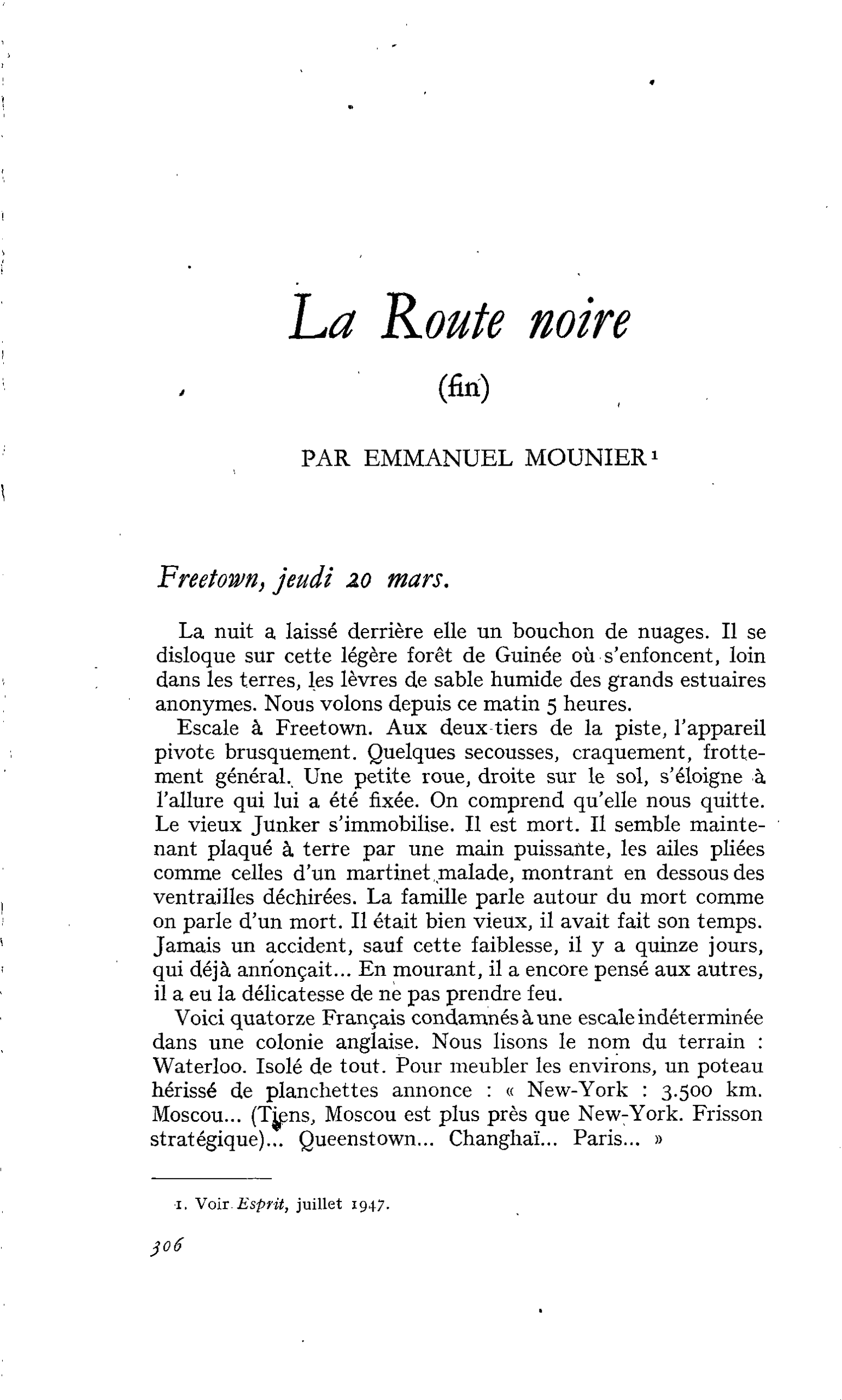 La Route noire (fin)