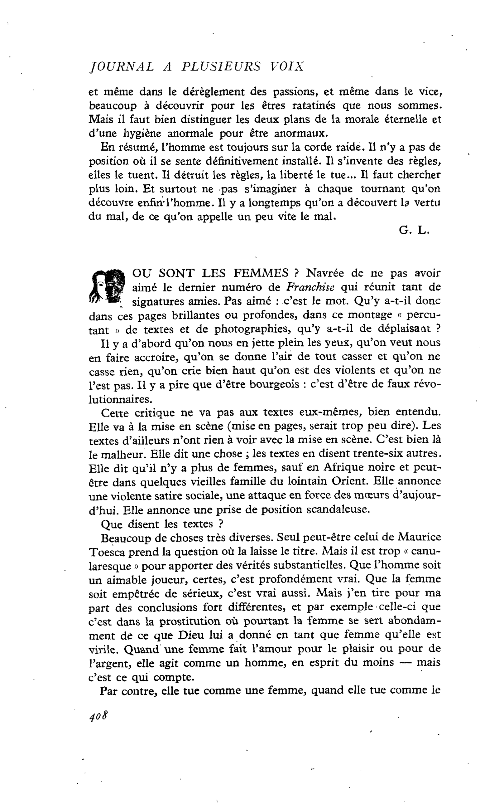 OU SONT LES FEMMES ?