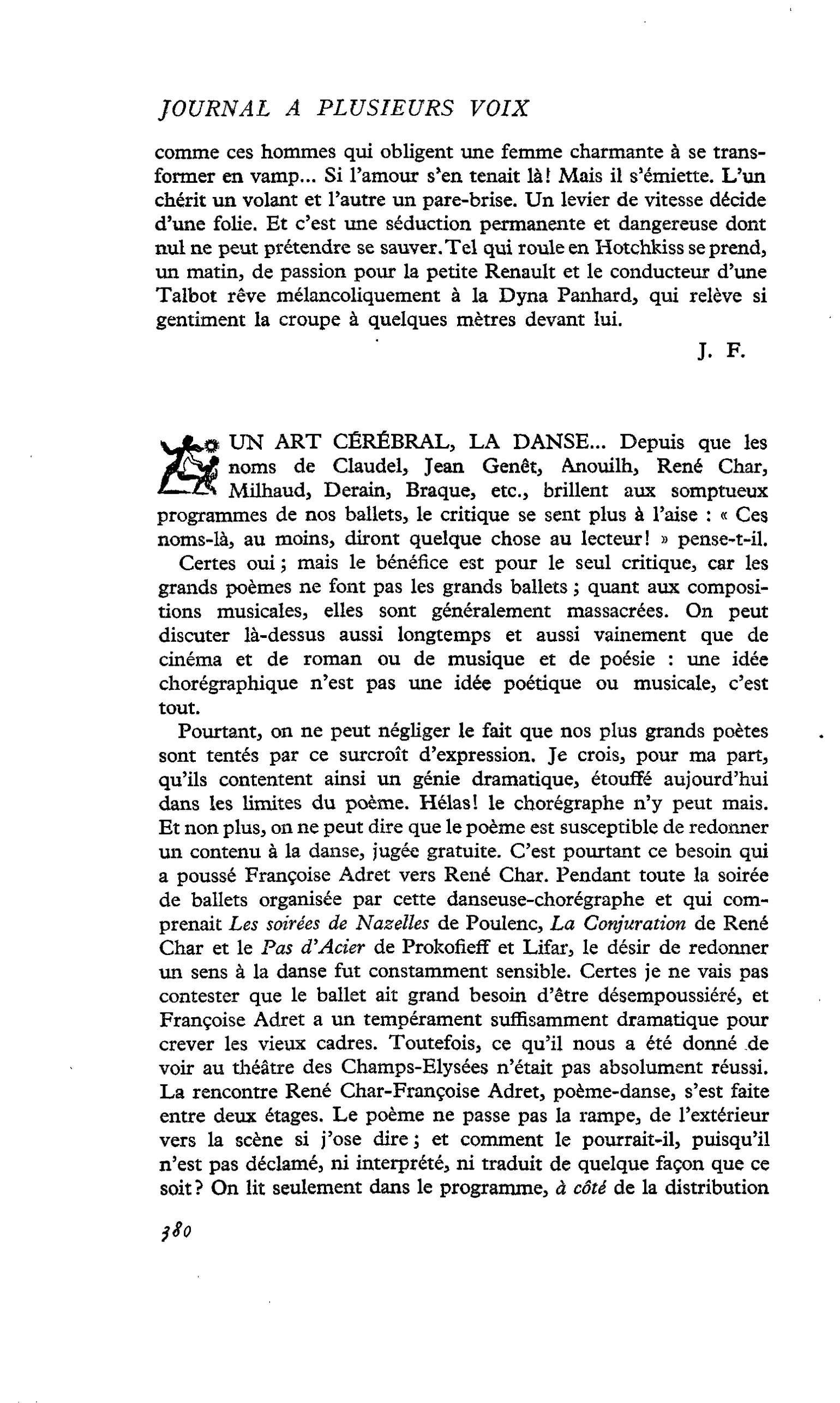 UN ART CÉRÉBRAL, LA DANSE…