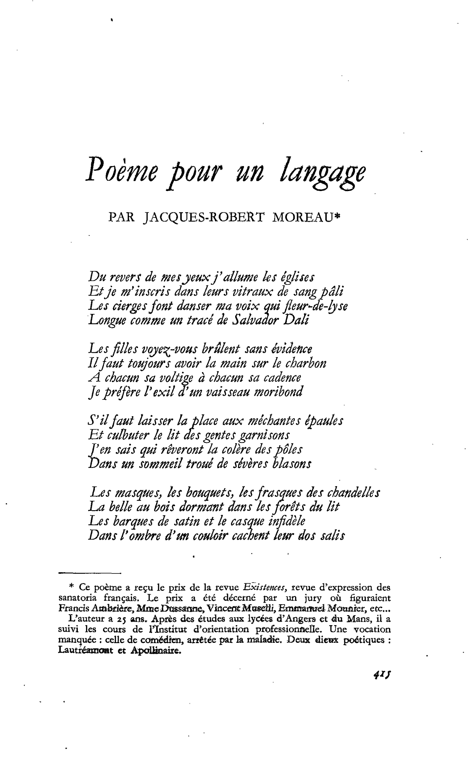 Poème pour un langage