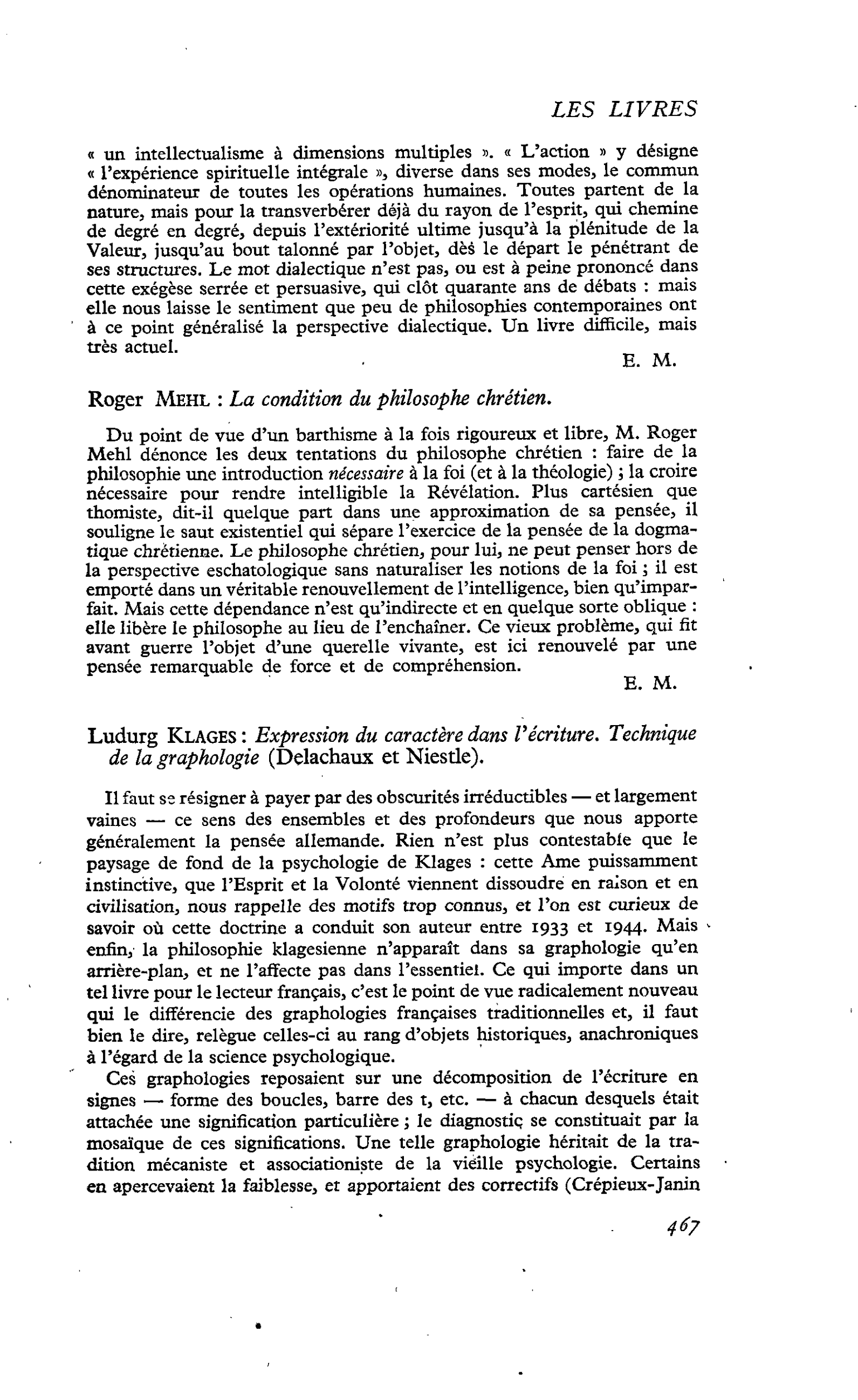 Ludurg Klages : Expression du caractère dans l’écriture. Technique de la graphologie
