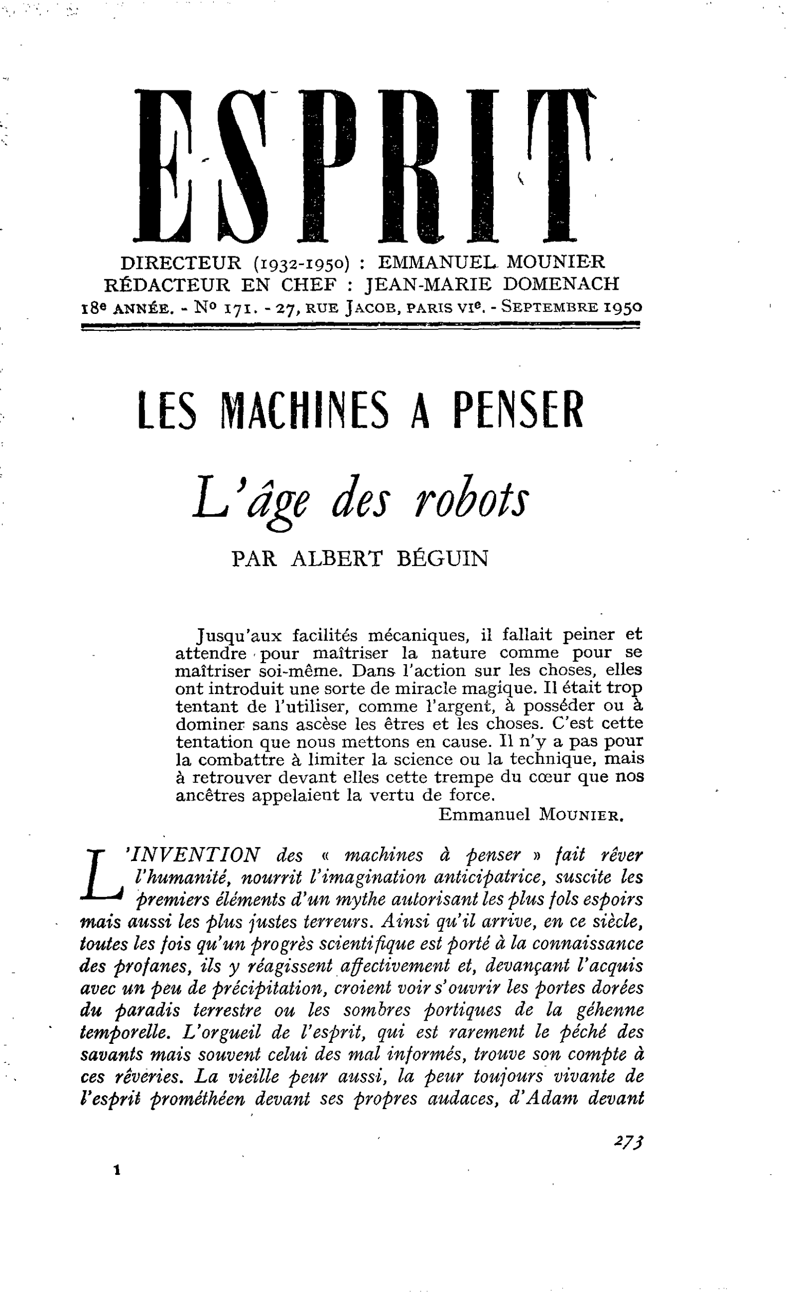L’âge des robots