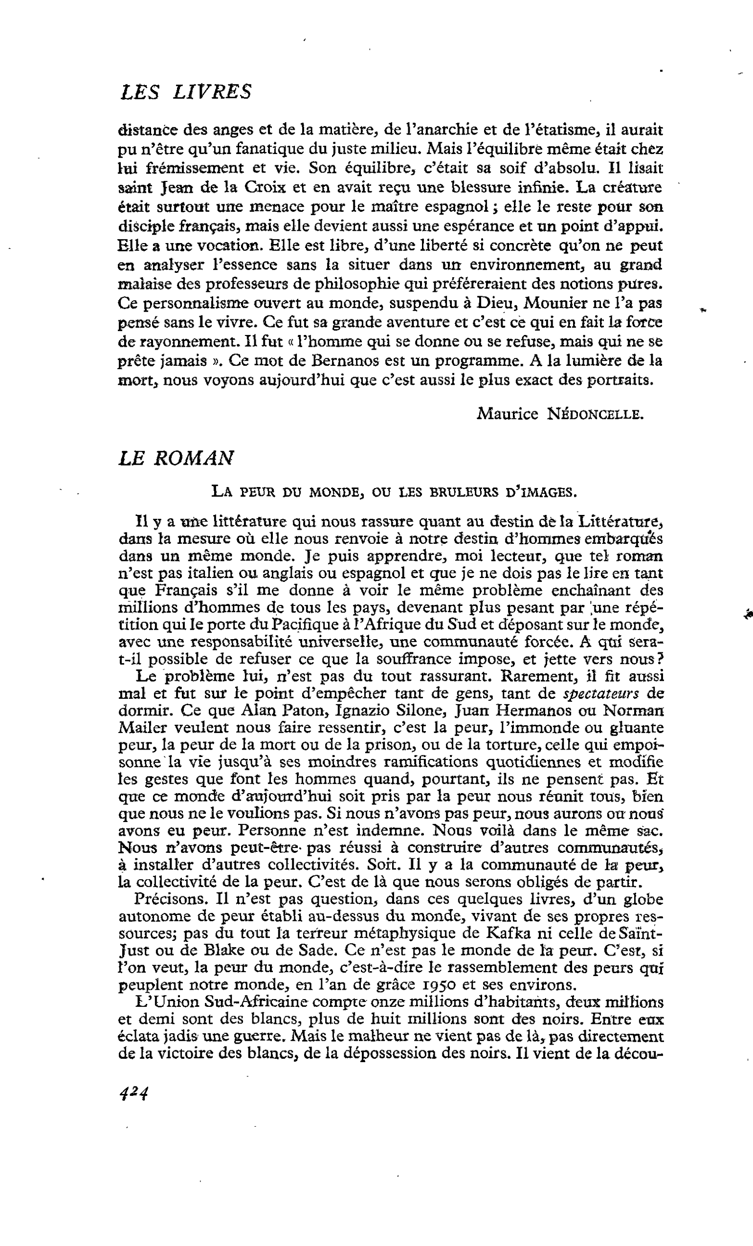 LE ROMAN. La peur du monde, ou les brûleurs d’images