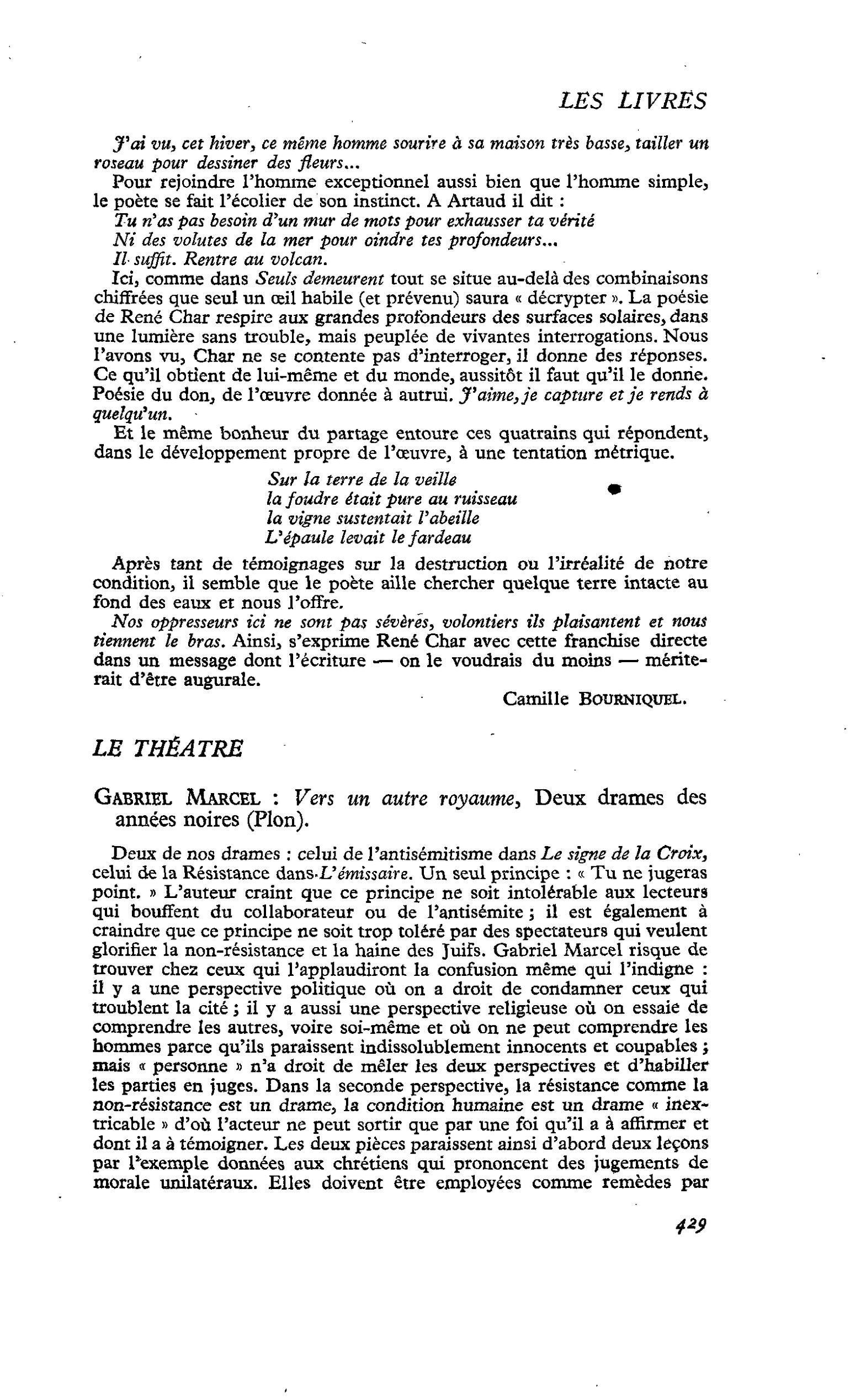 Gabriel Marcel : Vers un autre royaume, Deux drames des années noires