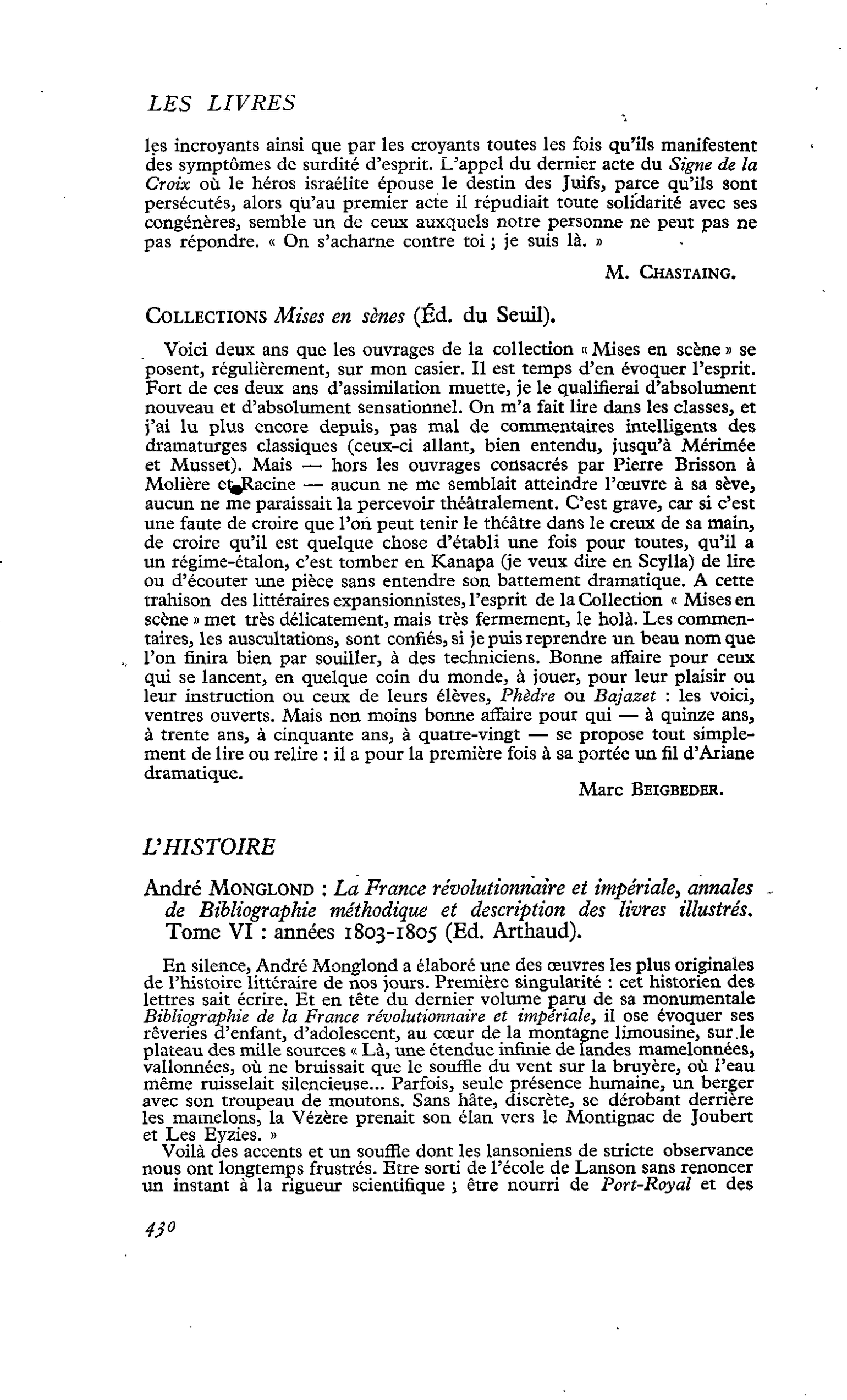 Collections Mises en scènes