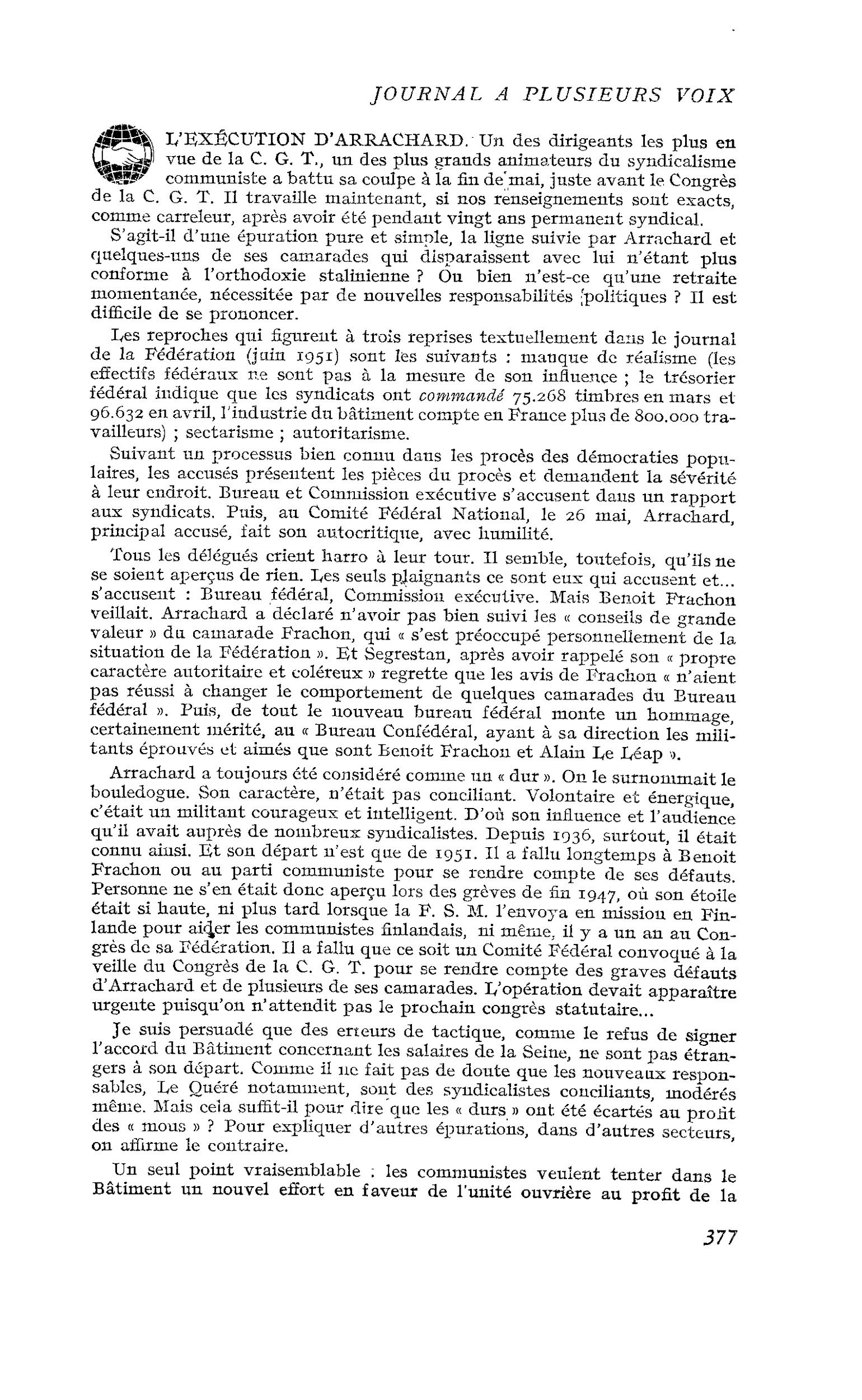 L’EXÉCUTION D’ARRACHARD