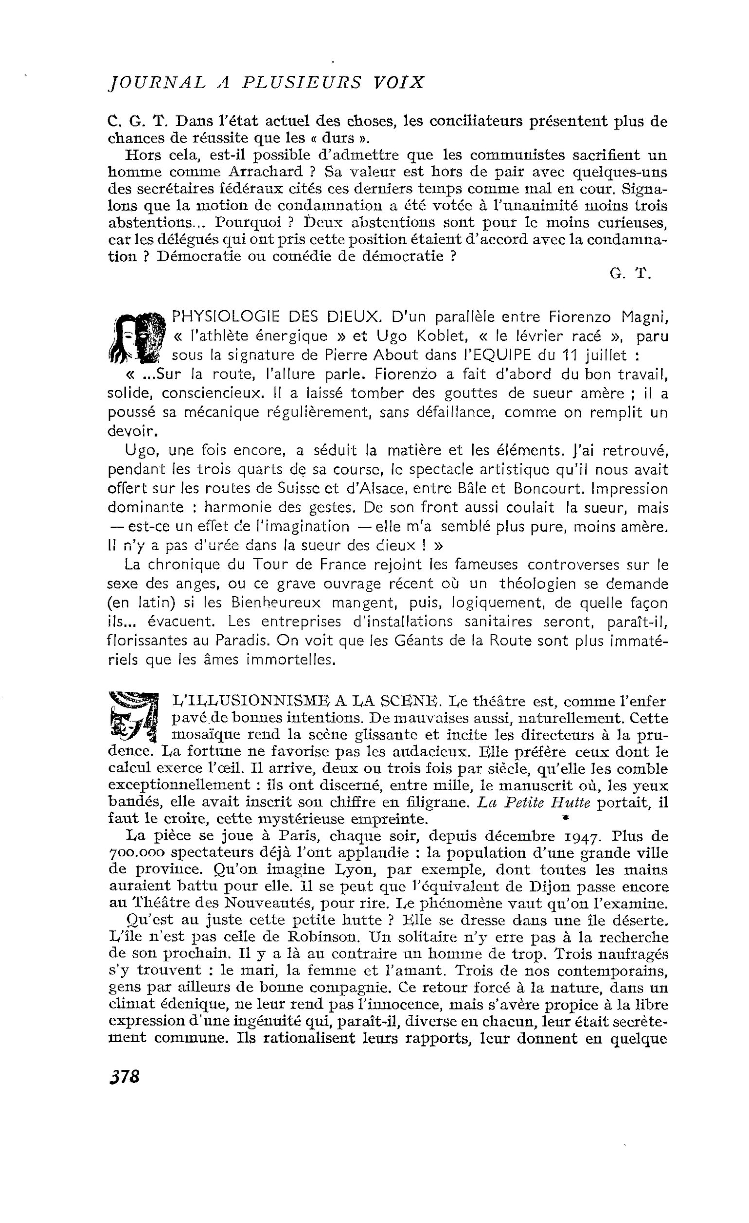 PHYSIOLOGIE DES DIEUX