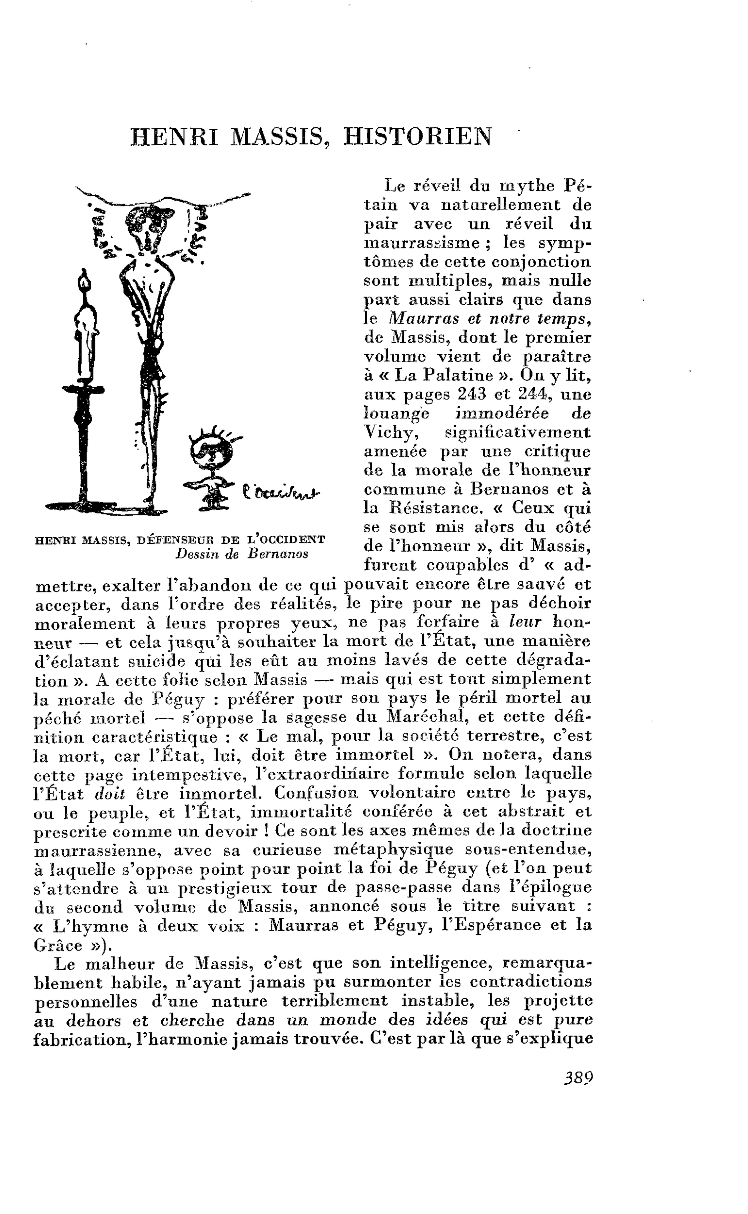 HENRI MASSIS, HISTORIEN