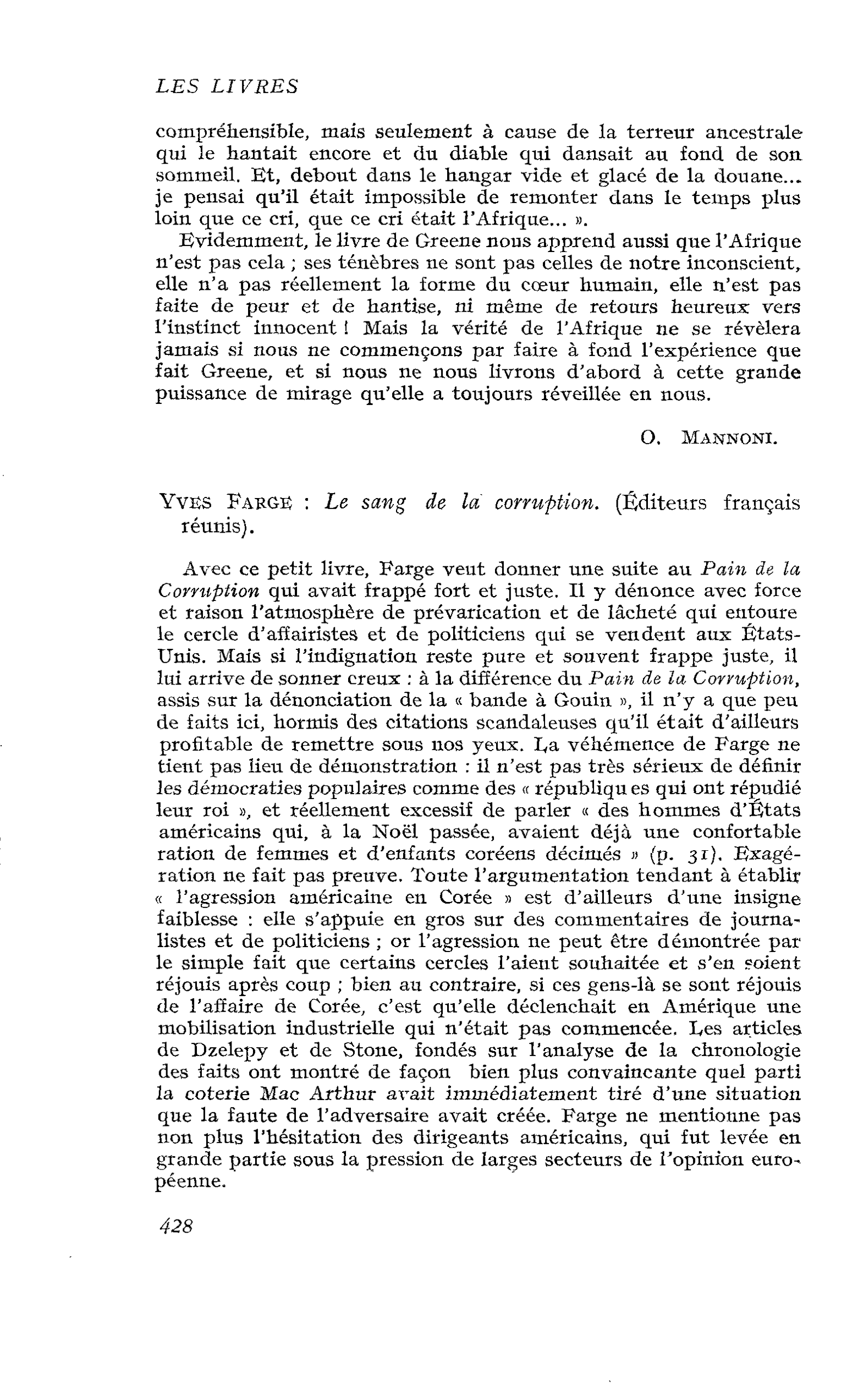 Yves FARGE : Le sang de la corruption