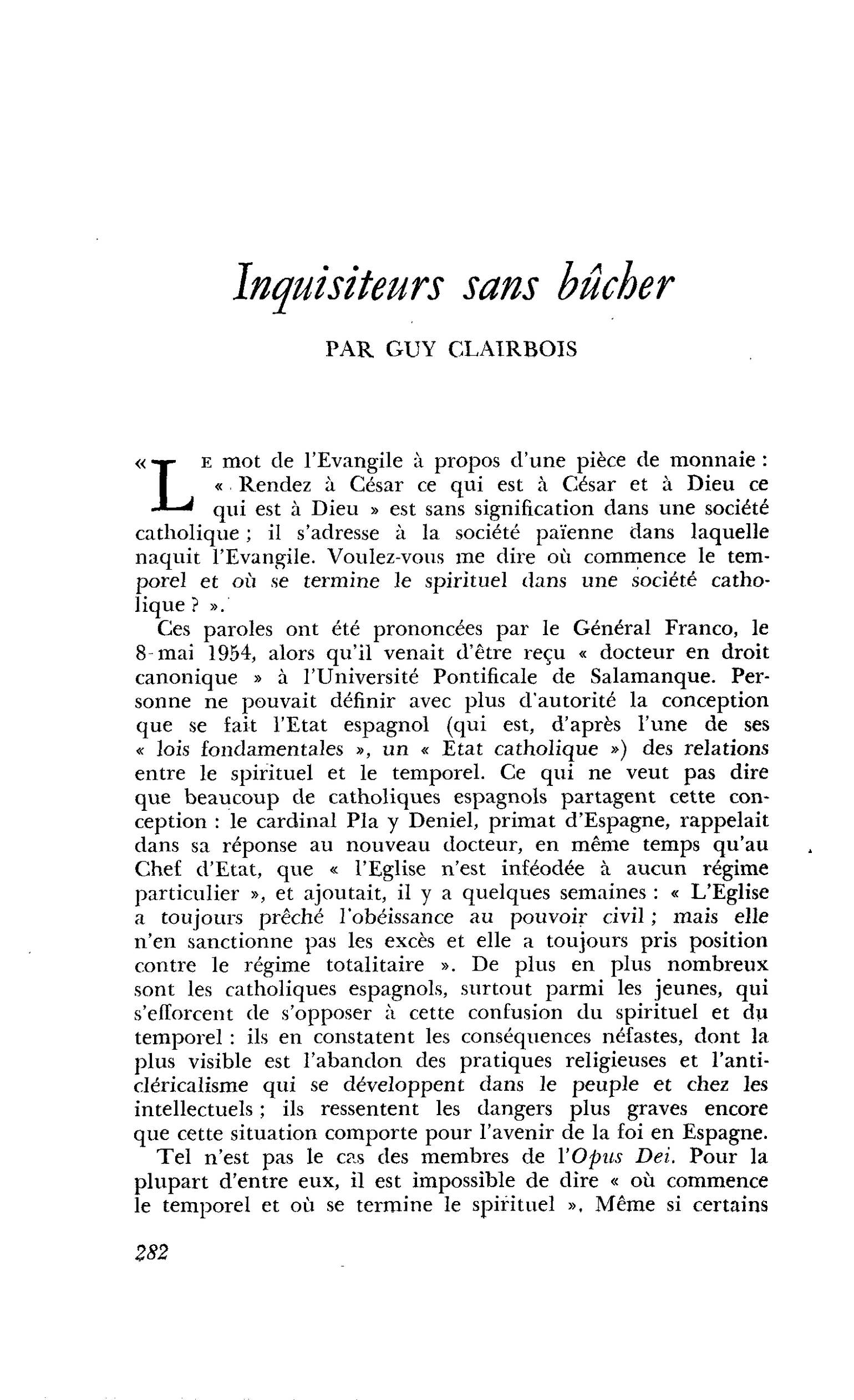 Inquisiteurs sans bûcher
