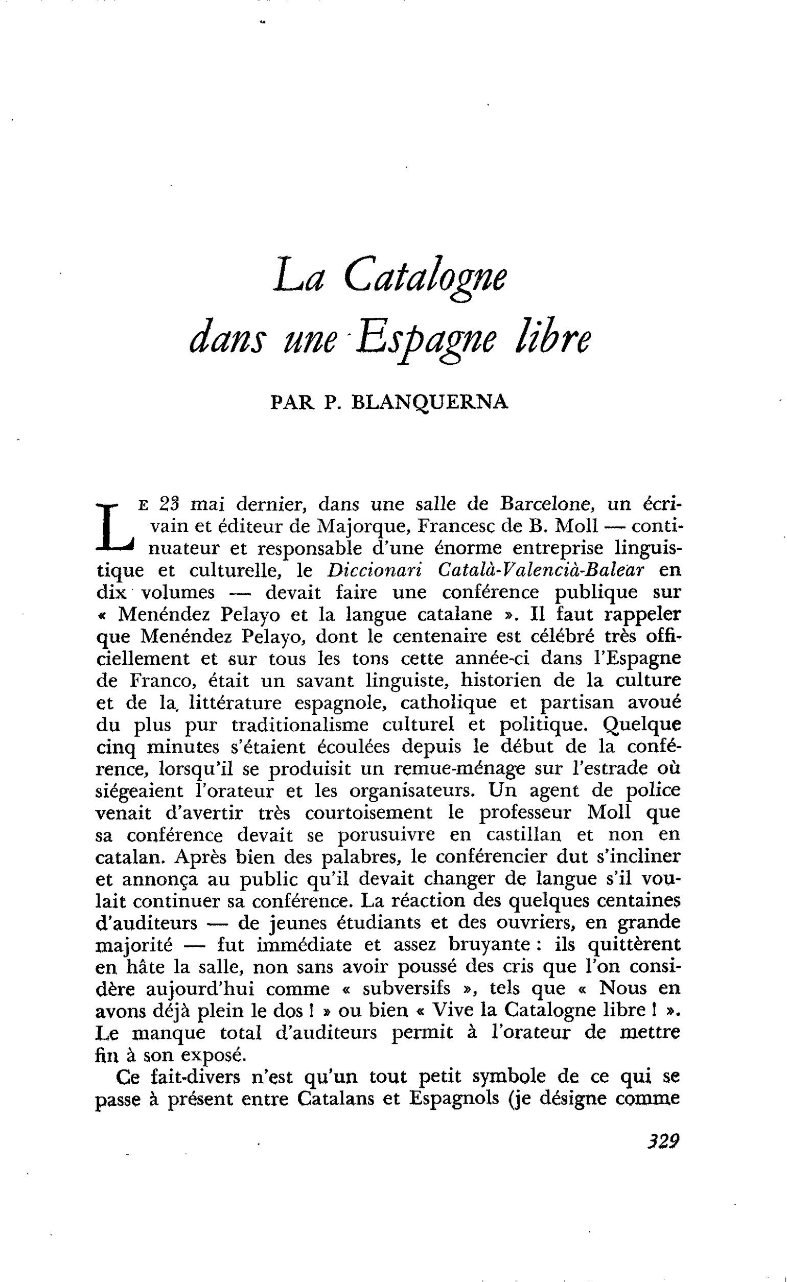 La Catalogne dans une Espagne libre