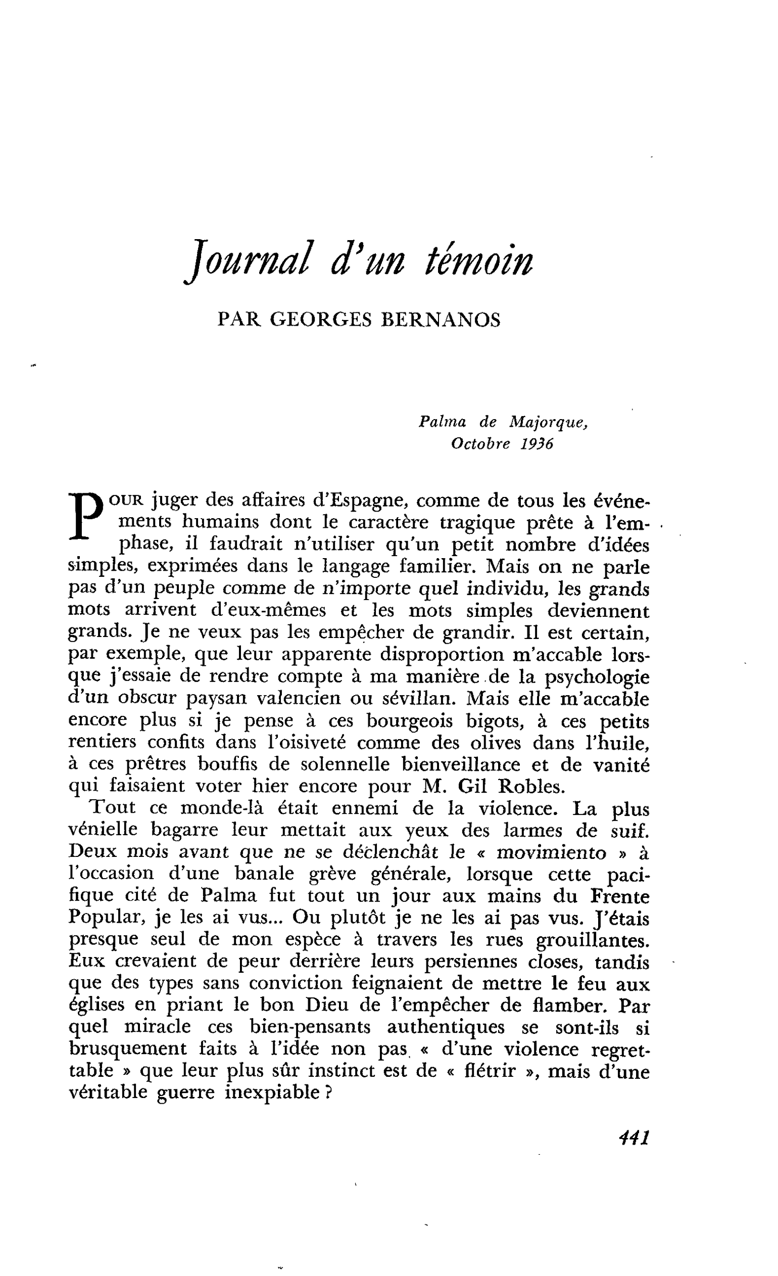 Journal d’un témoin