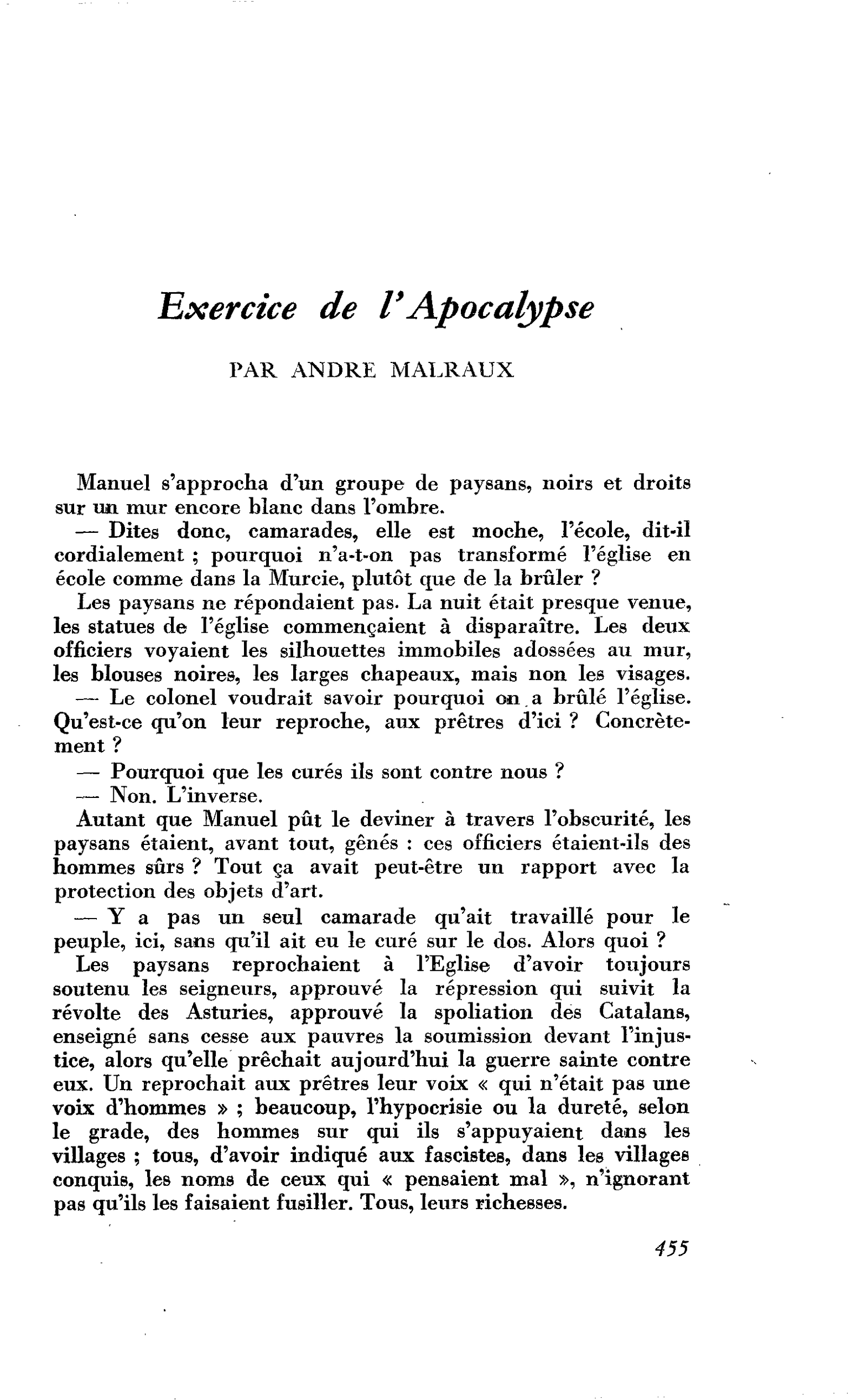 Exercice de l’Apocalypse