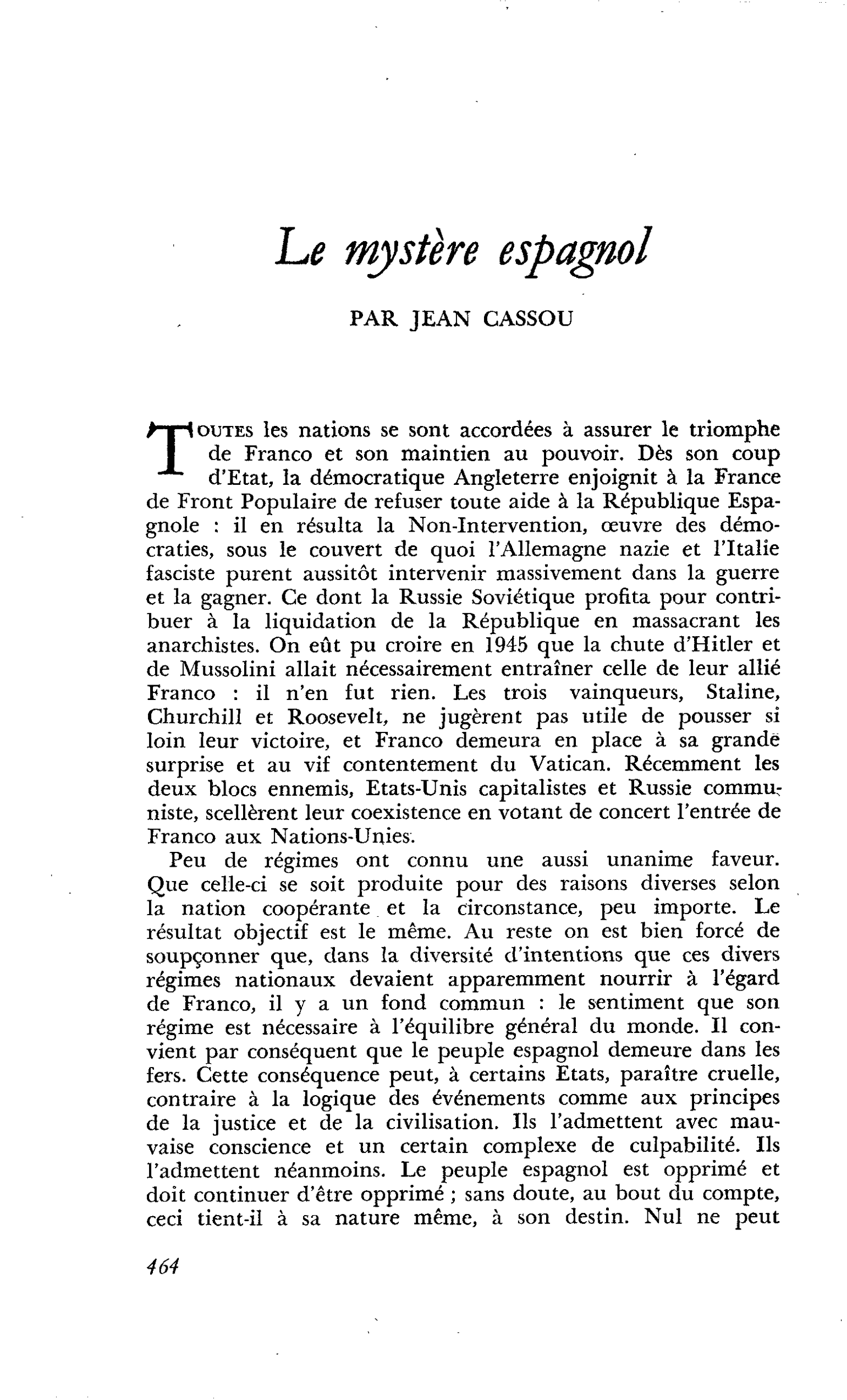 Le mystère espagnol