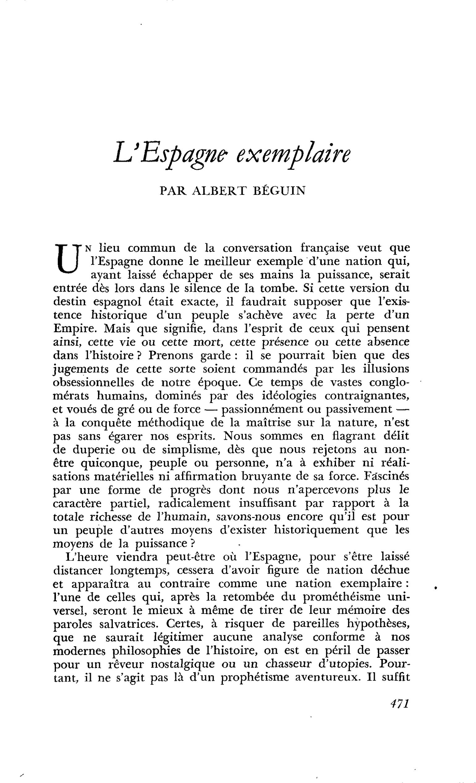 L’Espagne exemplaire