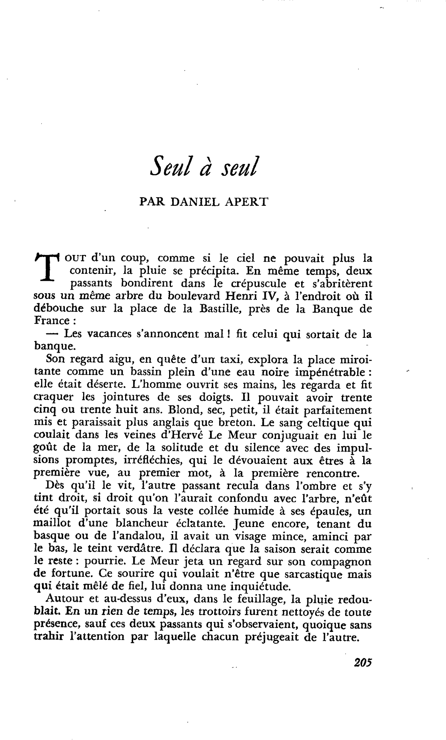 Seul à seul