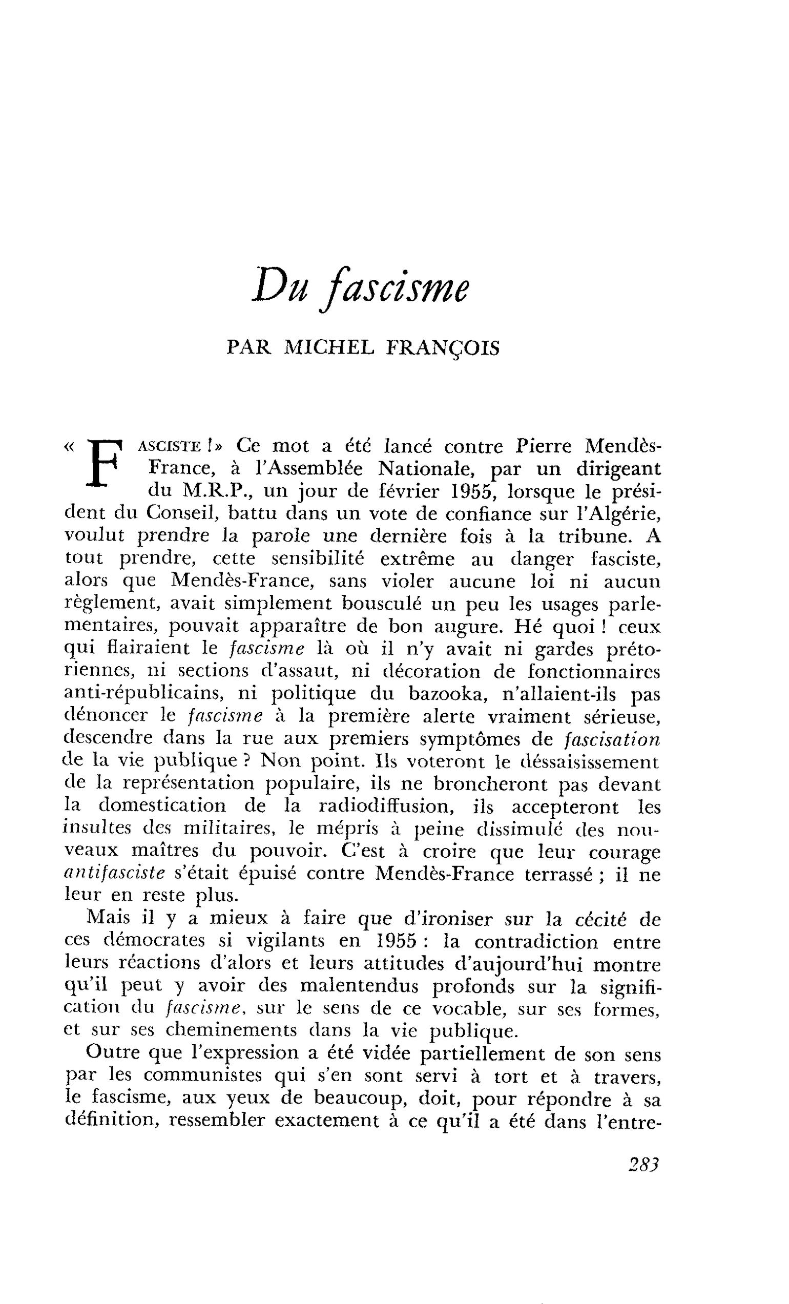 Du fascisme