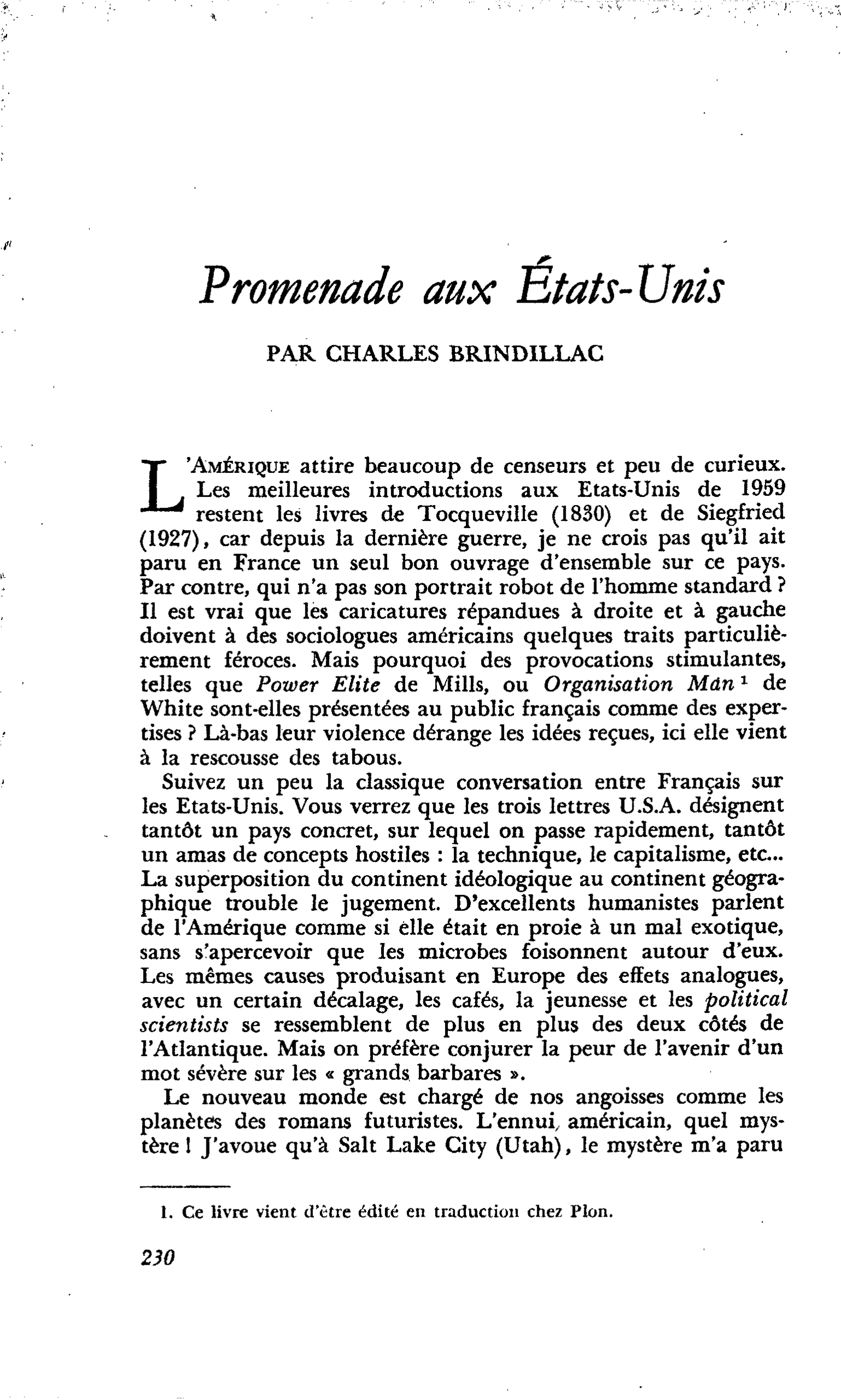 Promenade aux États-Unis