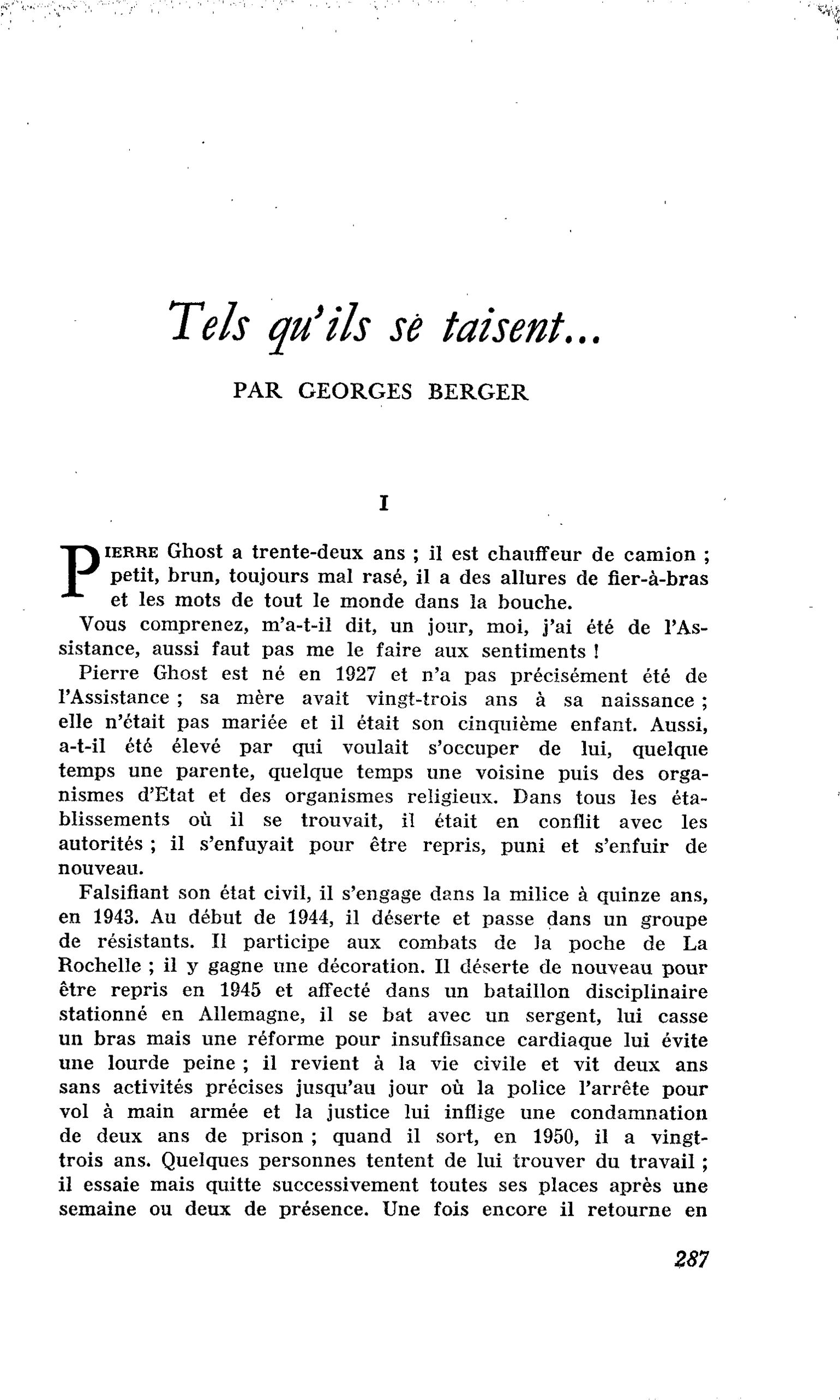 Tels qu’ils se taisent…