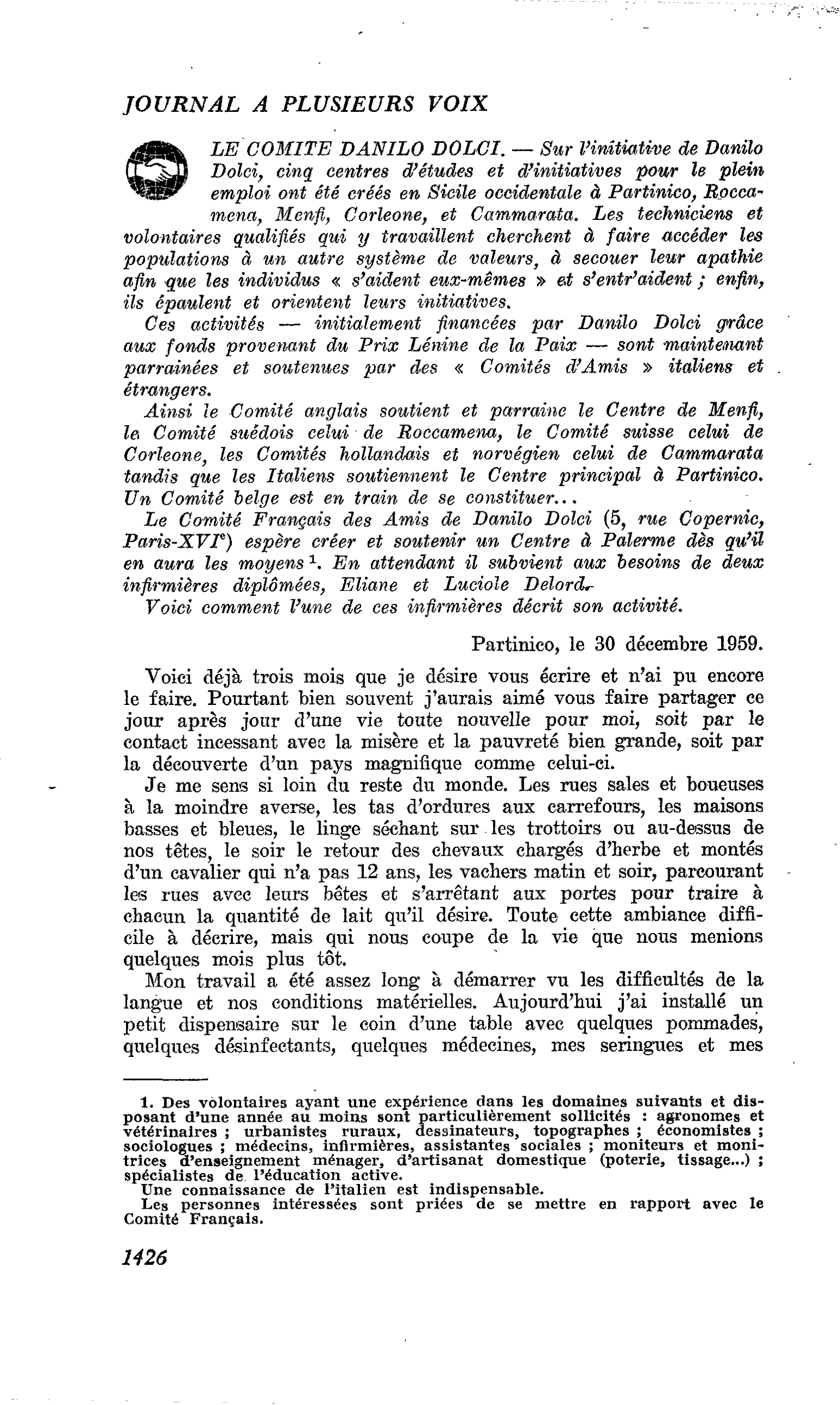 LE COMITE DANILO DOLCI