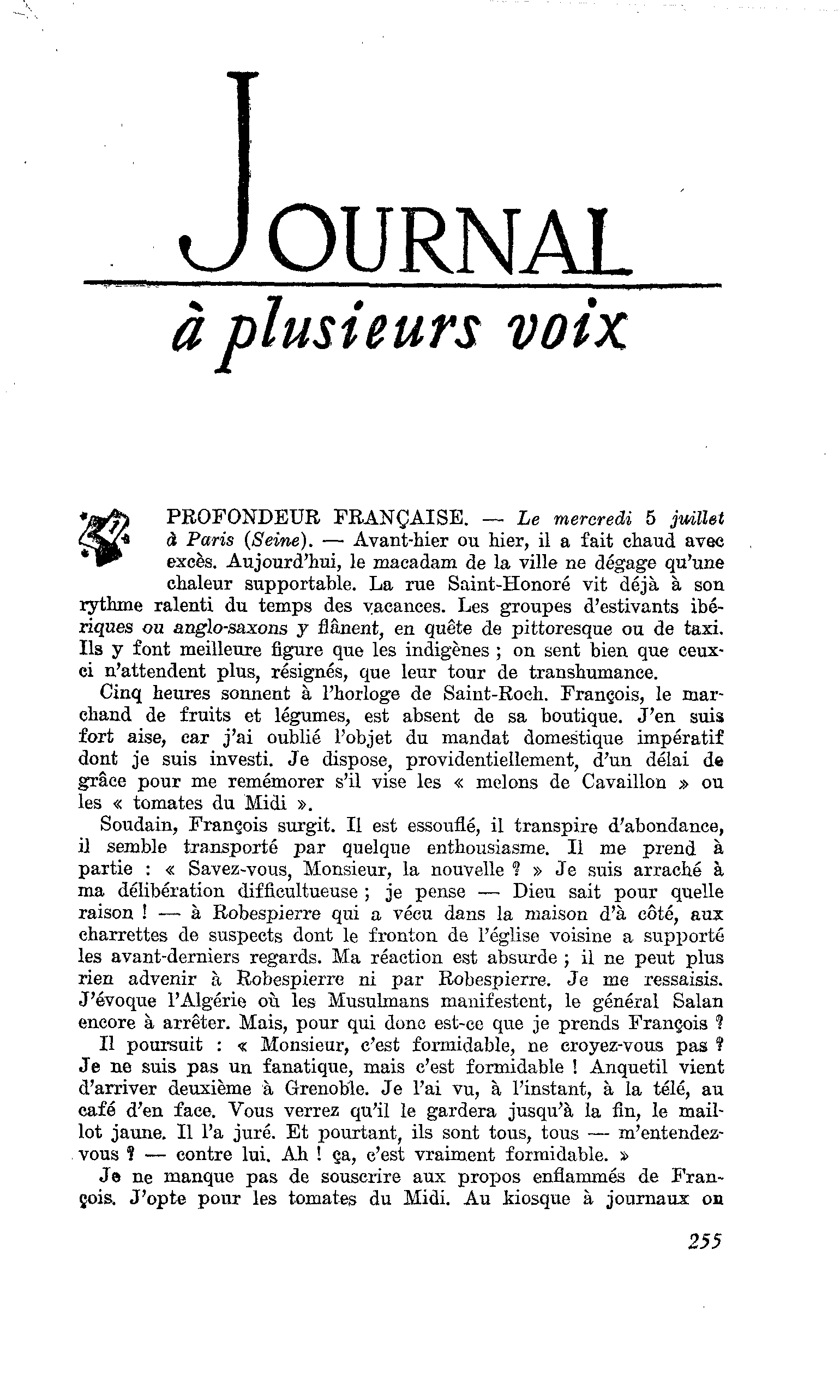 PROFONDEUR FRANÇAISE