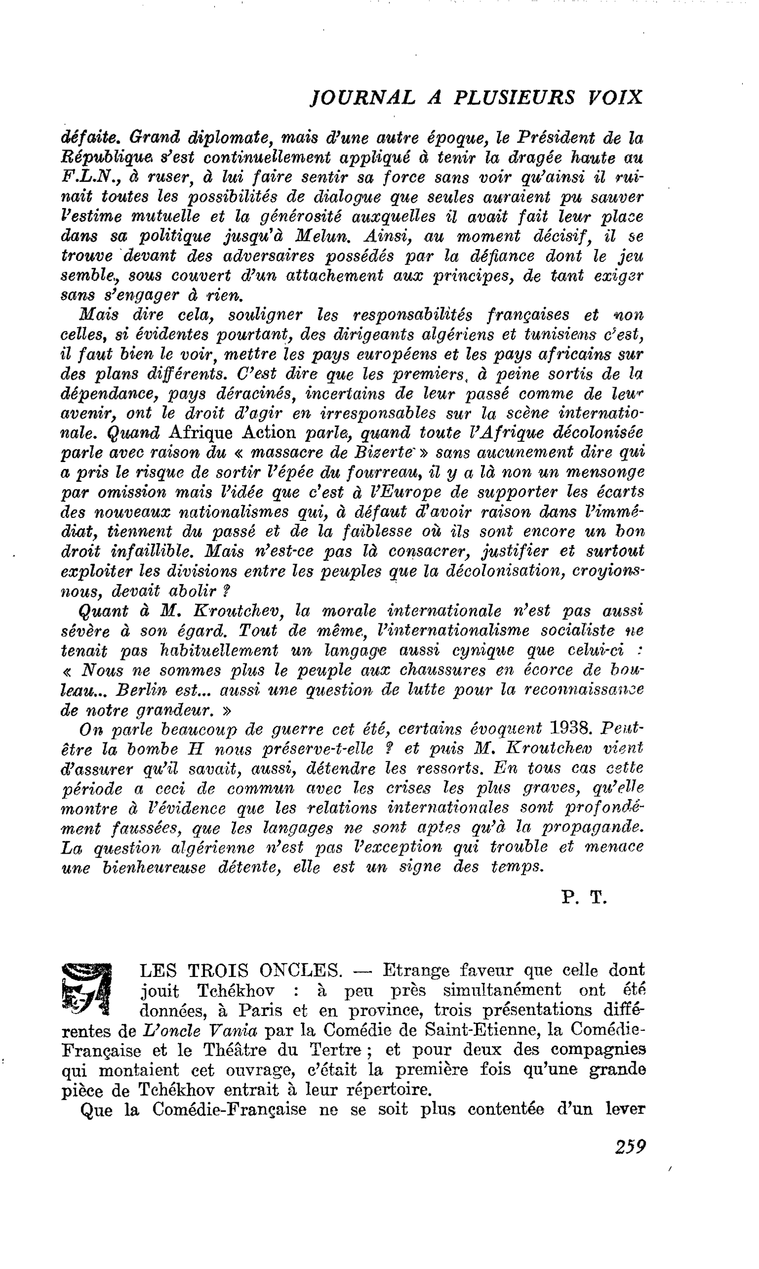 LES TROIS ONCLES