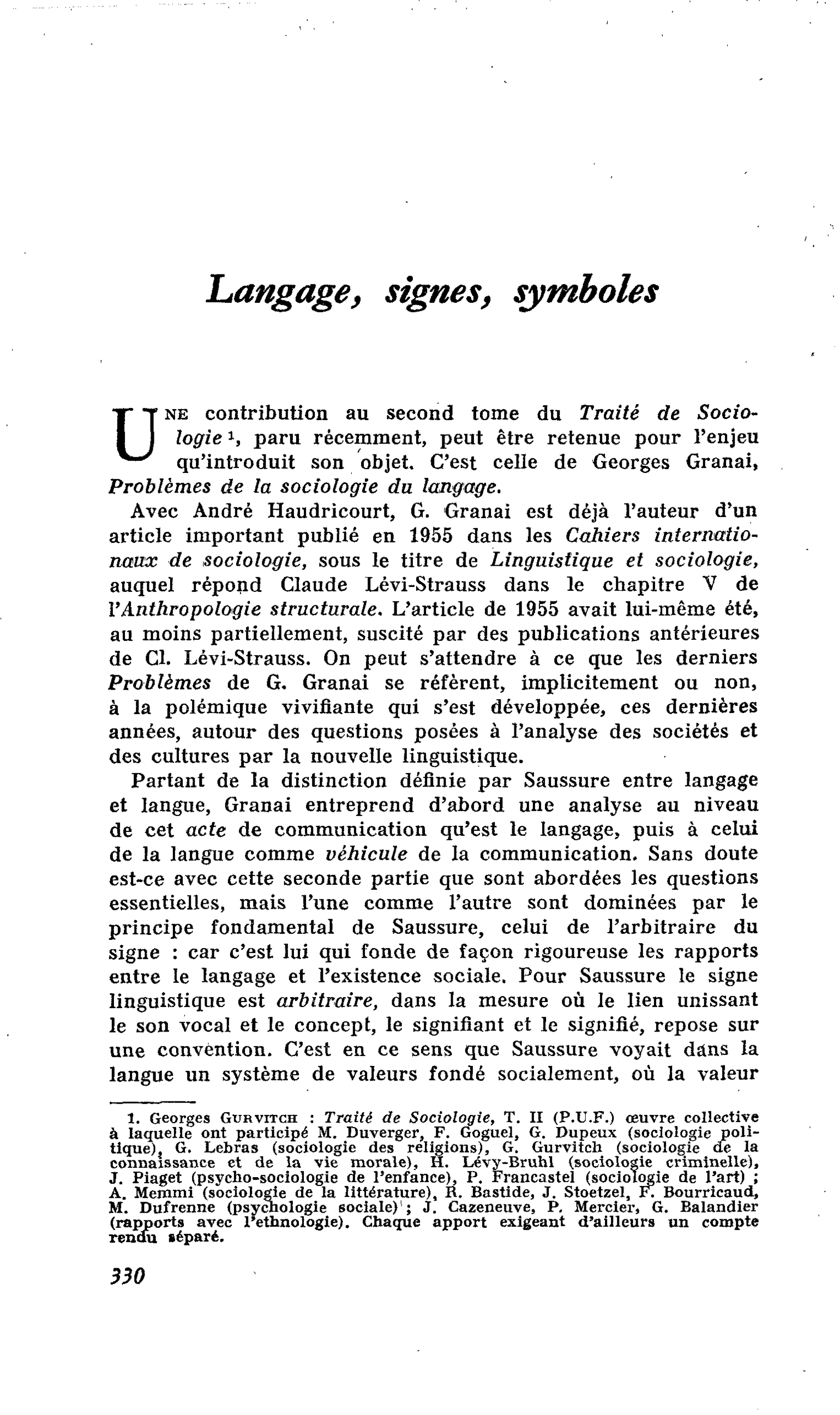Langage, signes, symboles