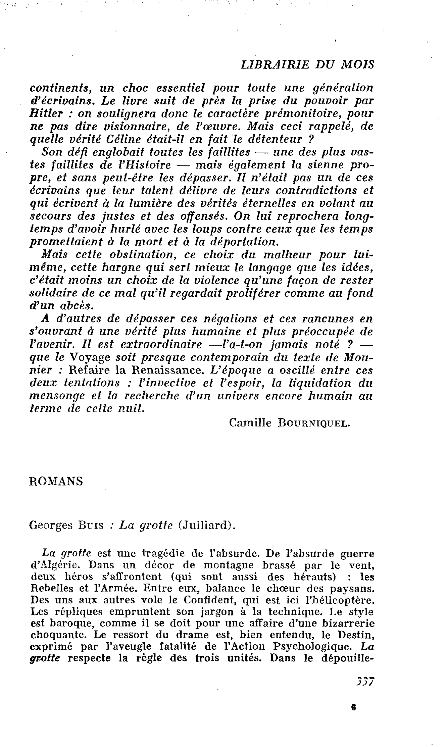 Georges Buis : La grotte