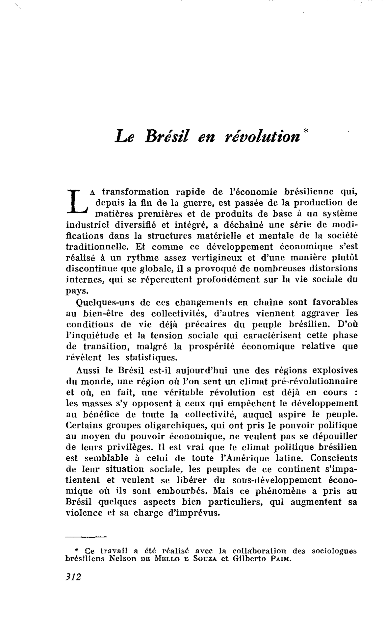 Le Brésil en révolution