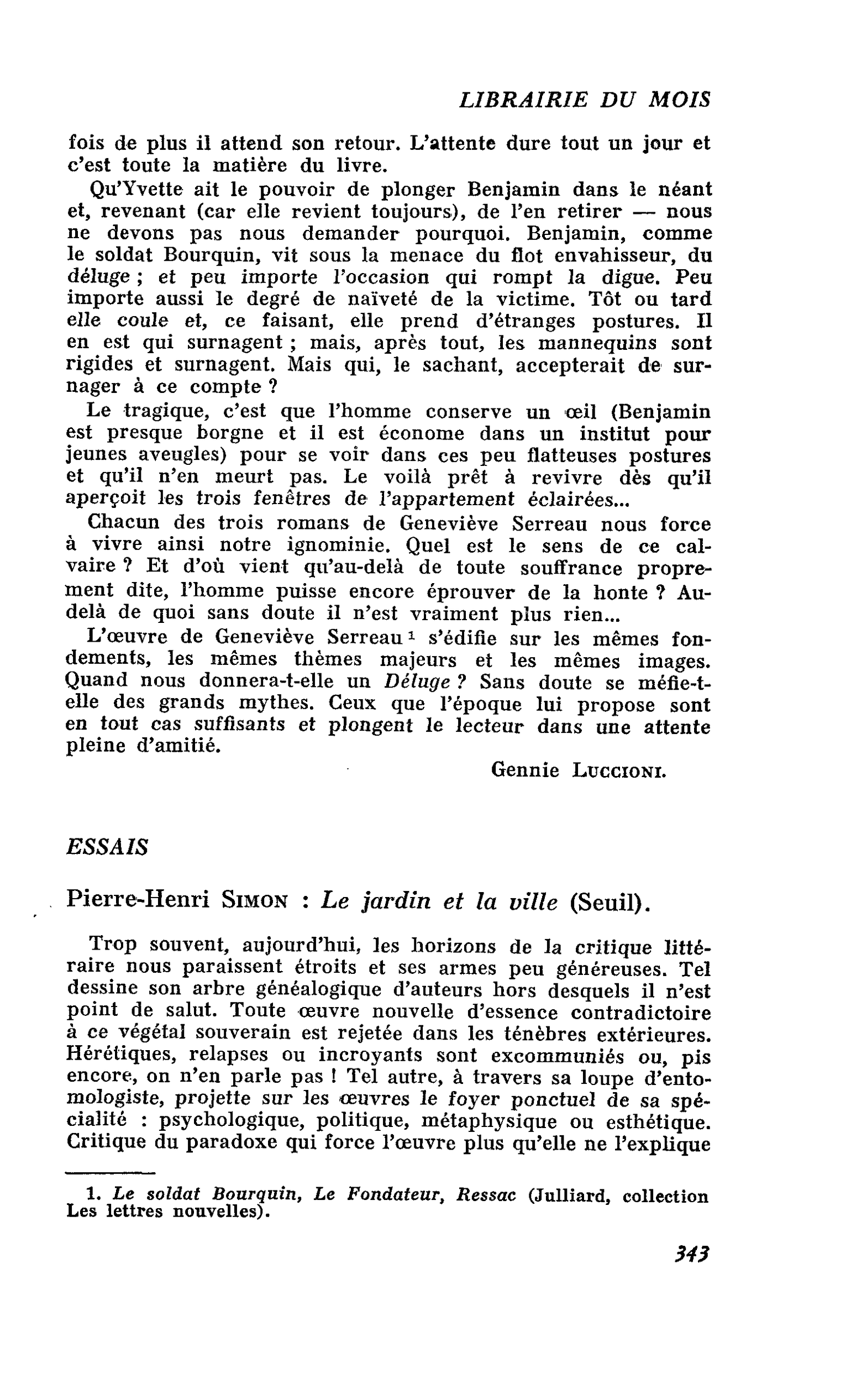 Pierre-Henri Simon : Le jardin et la ville