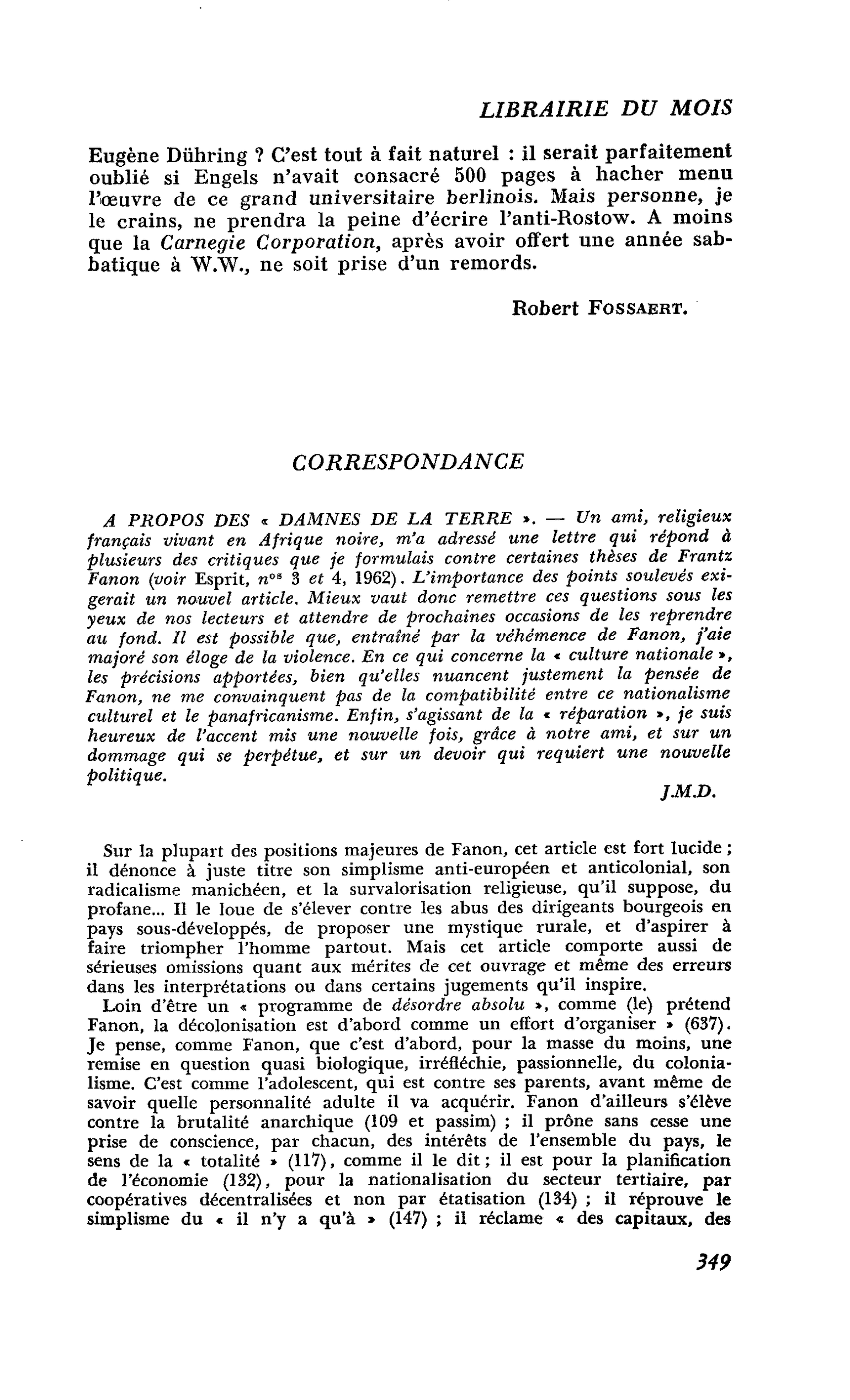 Correspondance