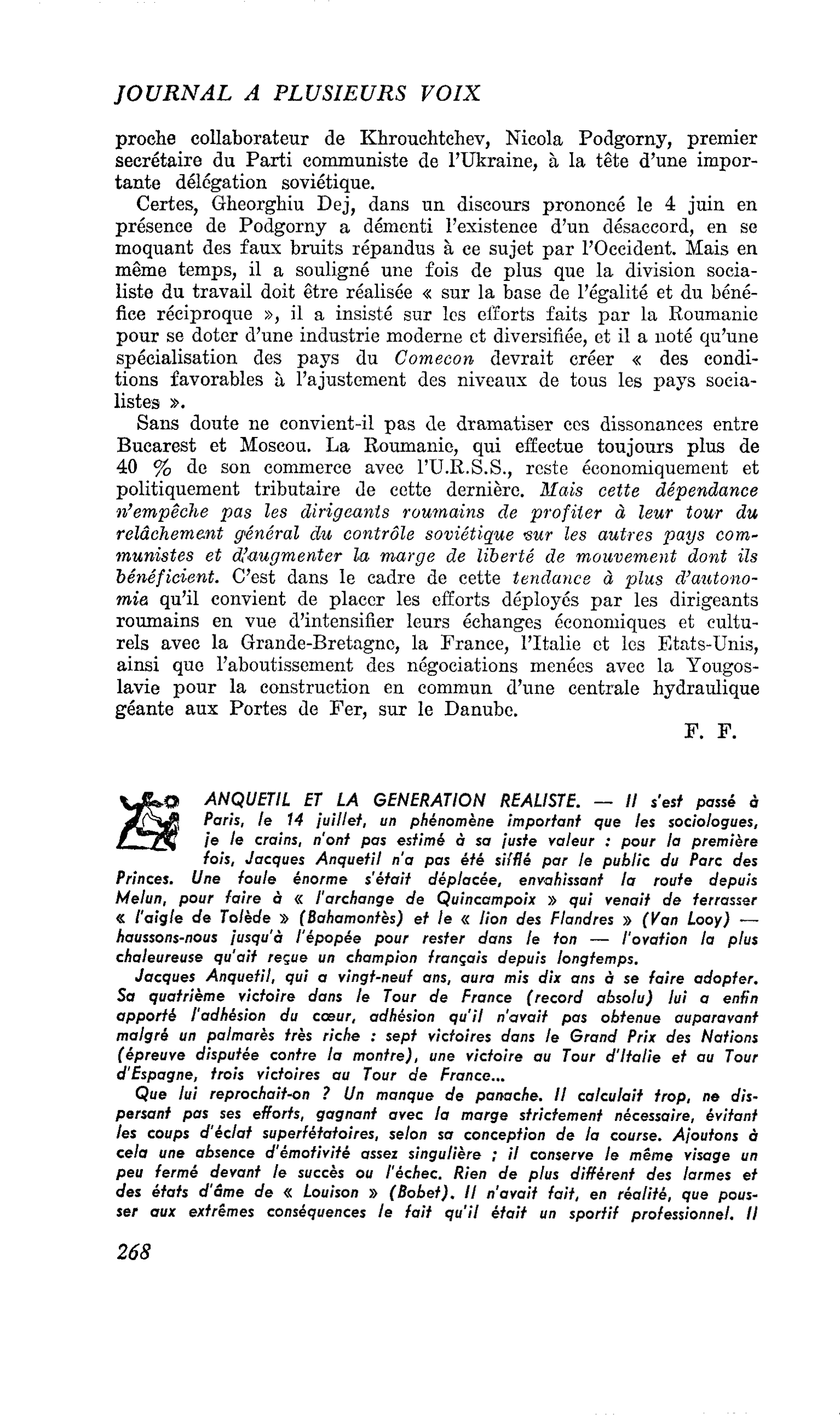 ANQUETIL ET LA GENERATION REALISTE