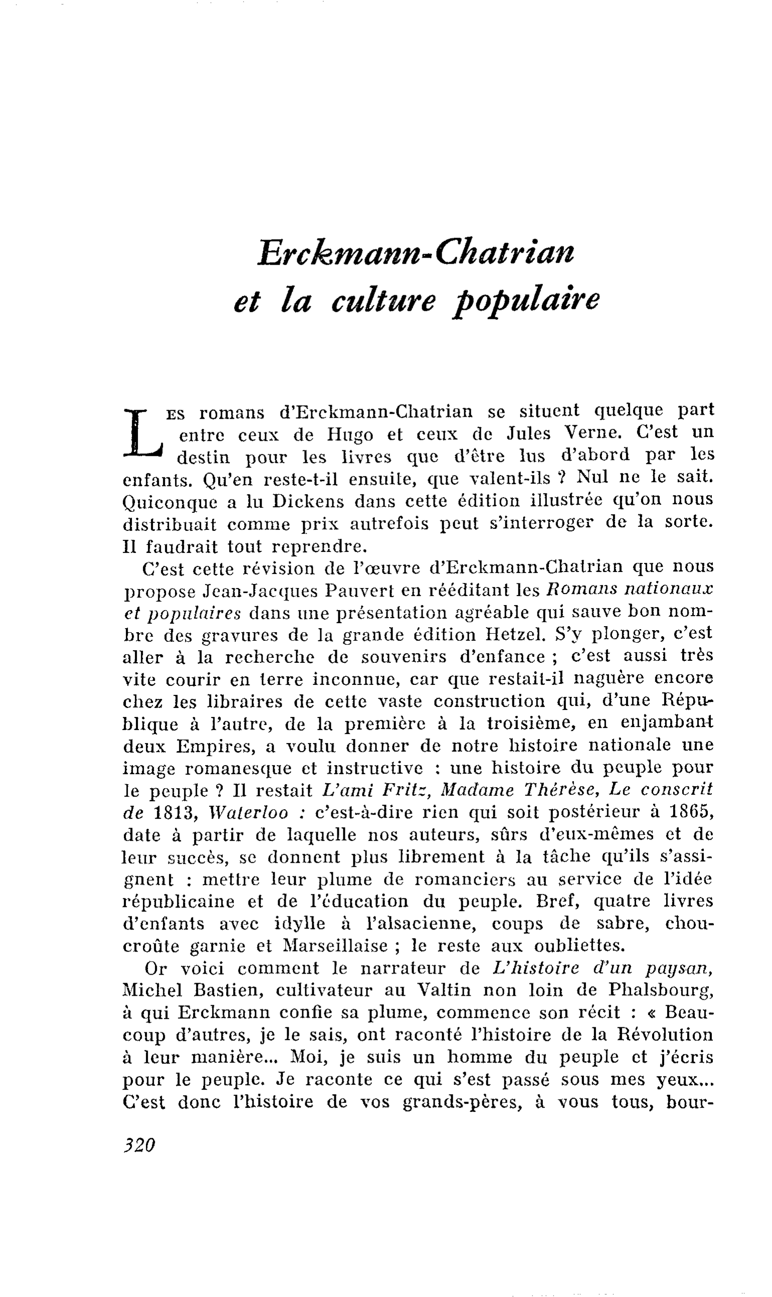 Erckmann-Chatrian et la culture populaire