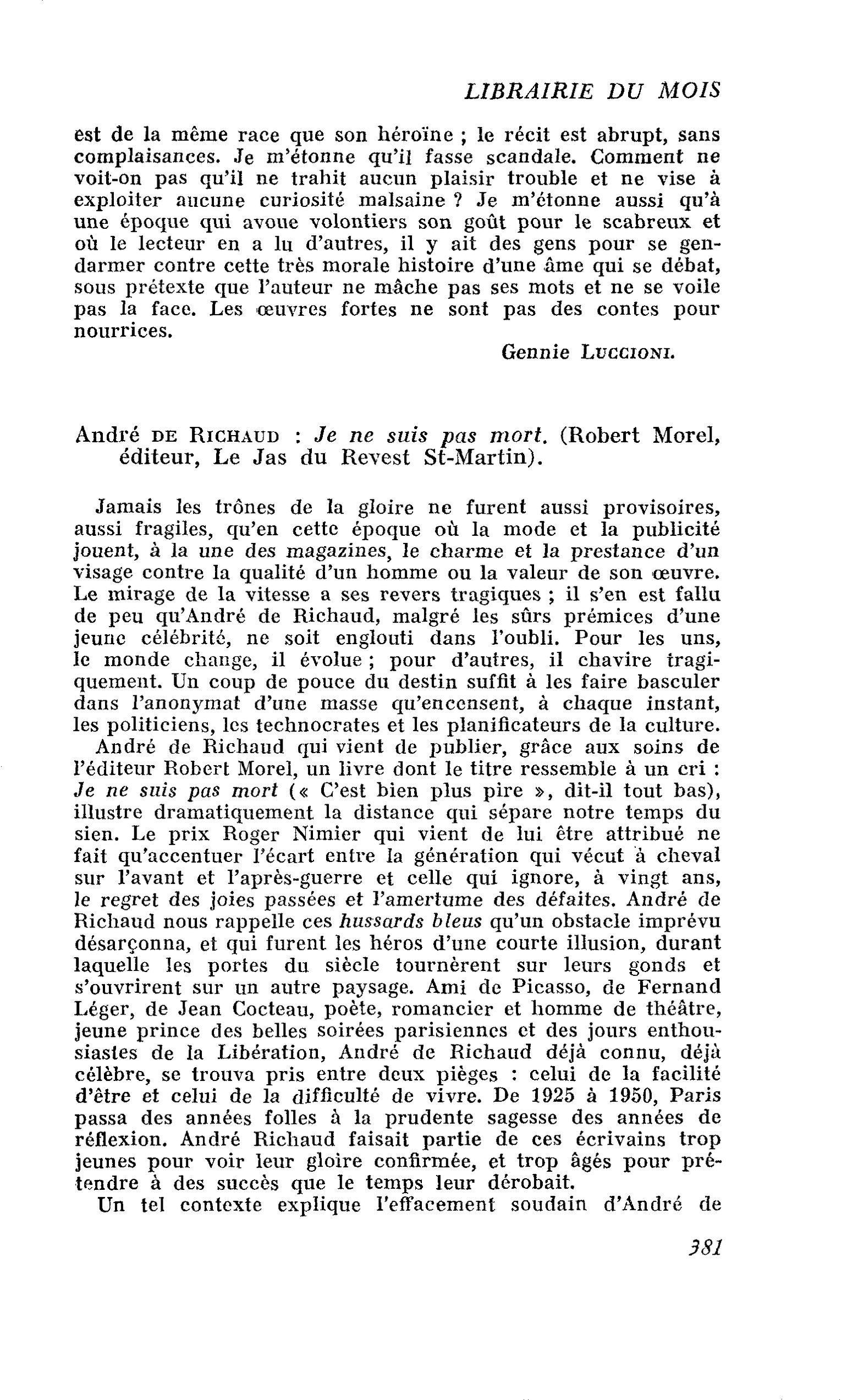 André de Richaud : Je ne suis pas mort