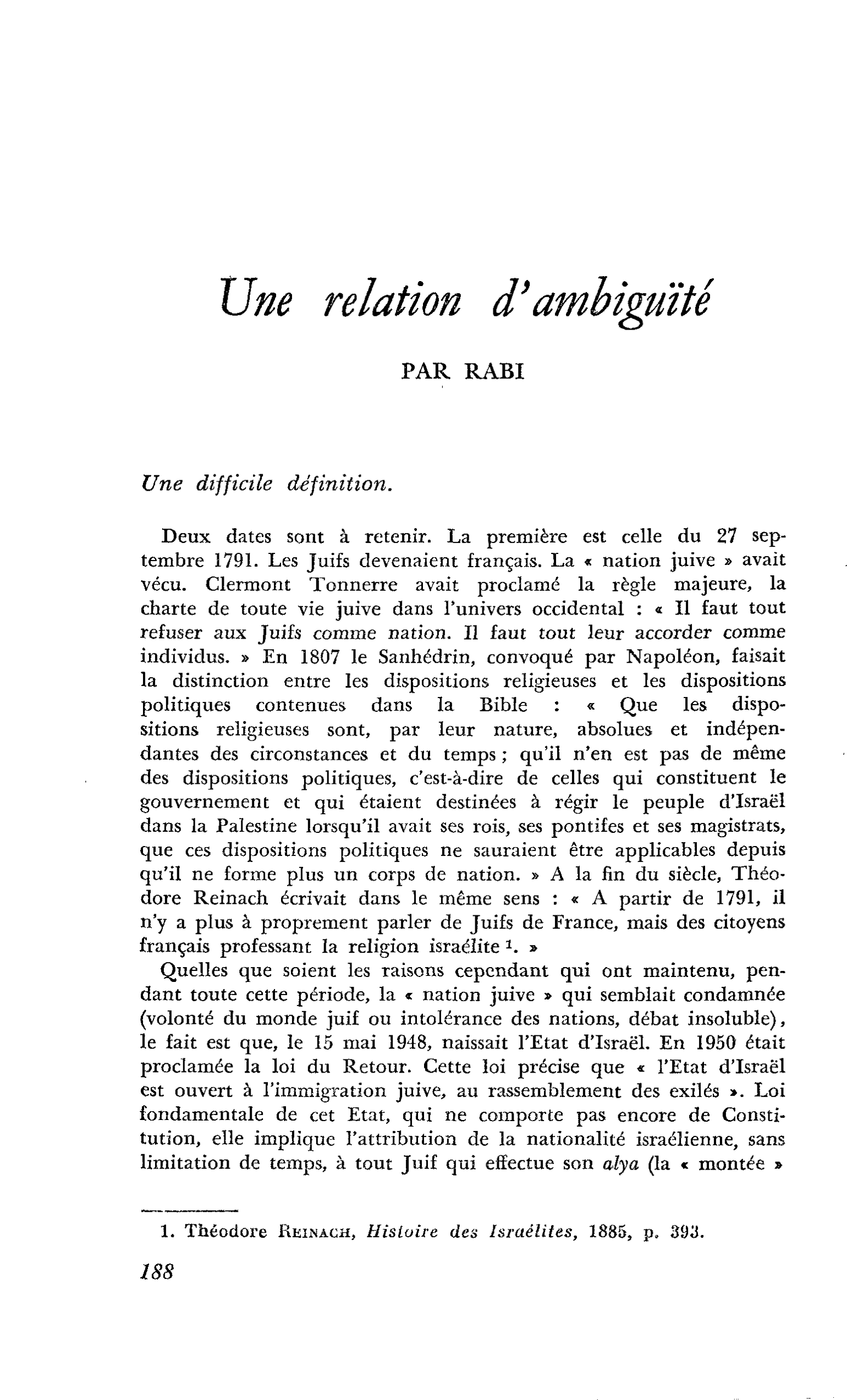 Une relation d’ambiguïté