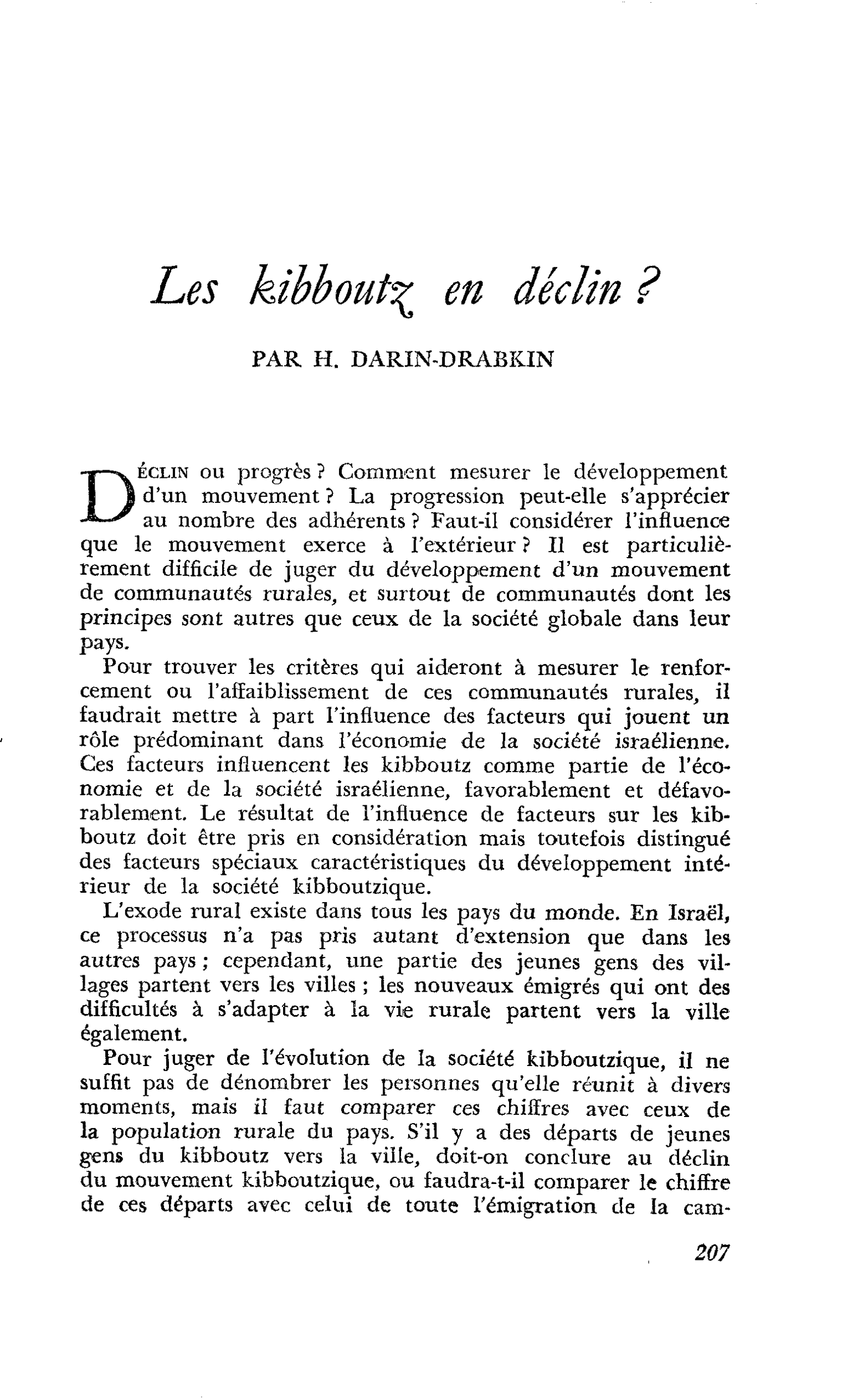 Les kibboutz en déclin ?