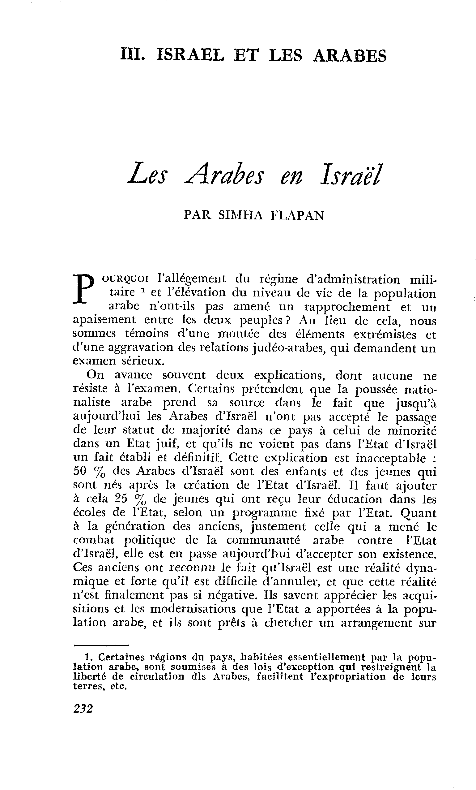 Les Arabes en Israël