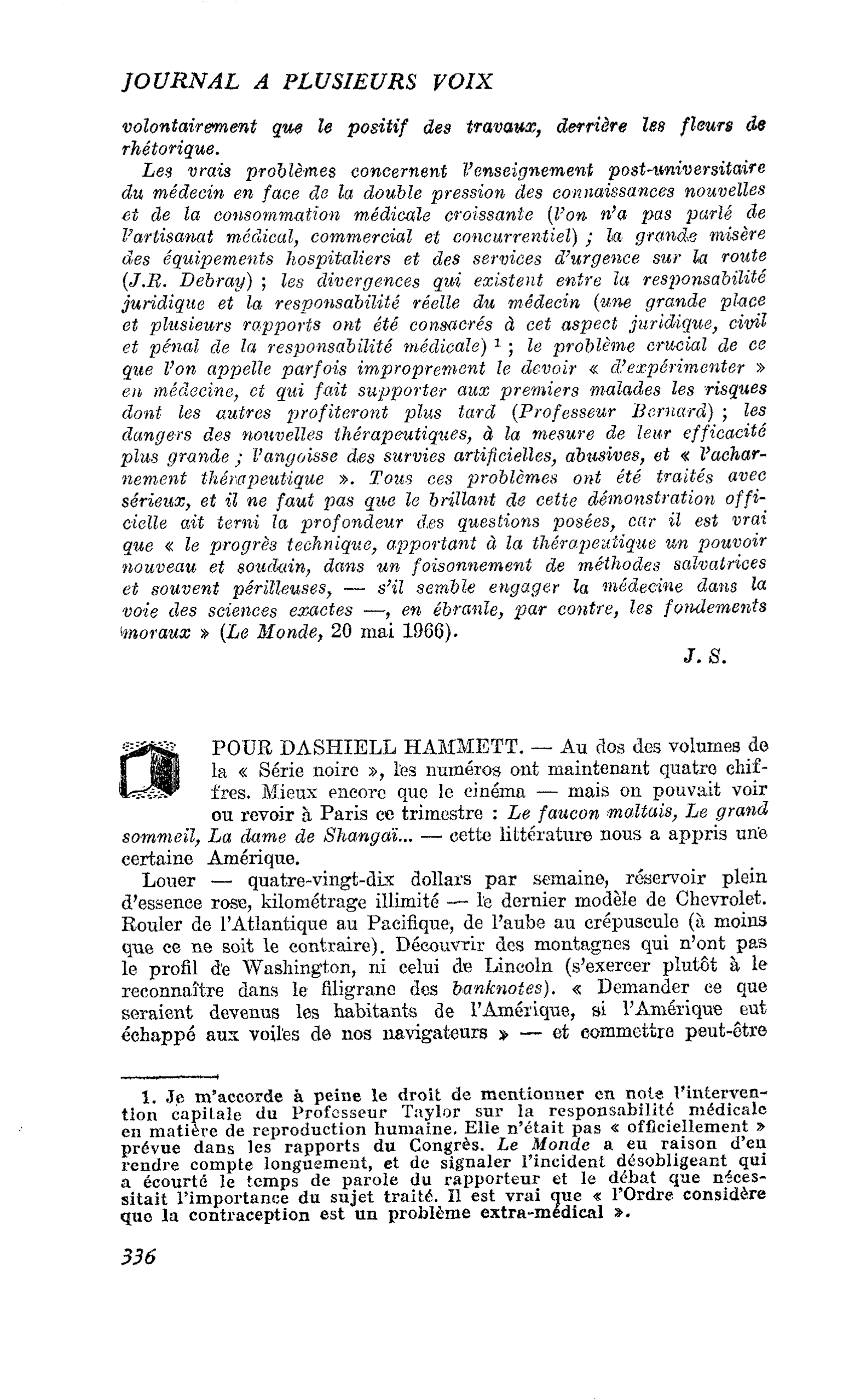 POUR DASHIELL HAMMETT