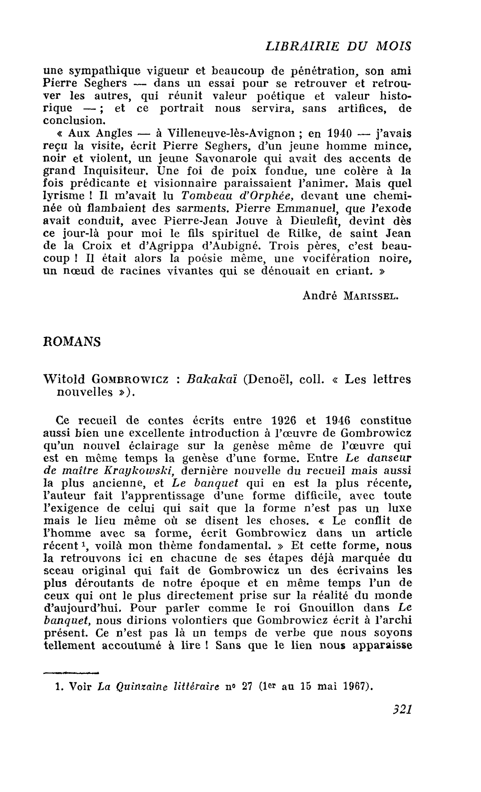 Witold Gombrowicz : Bakakaï