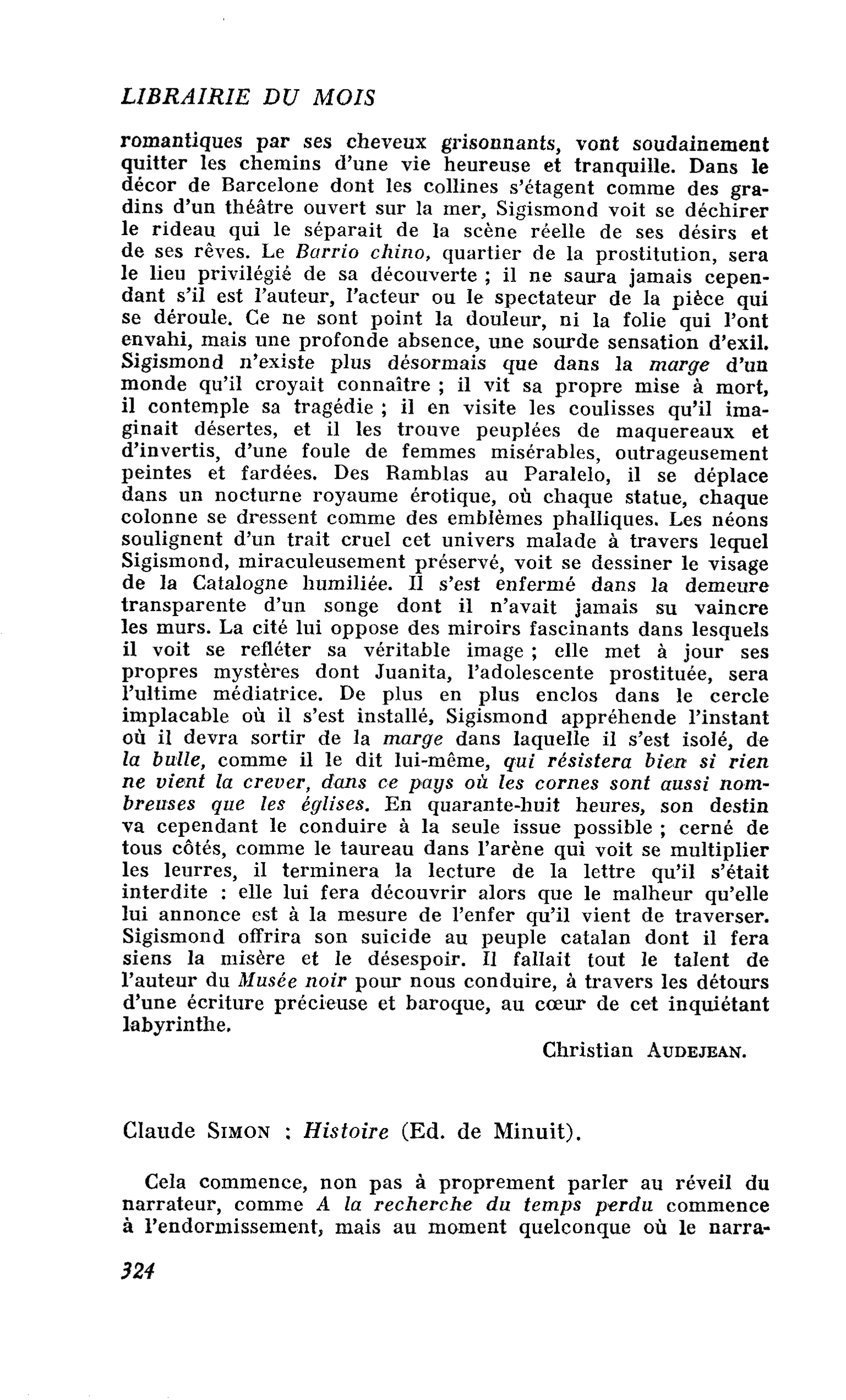 Claude Simon : Histoire